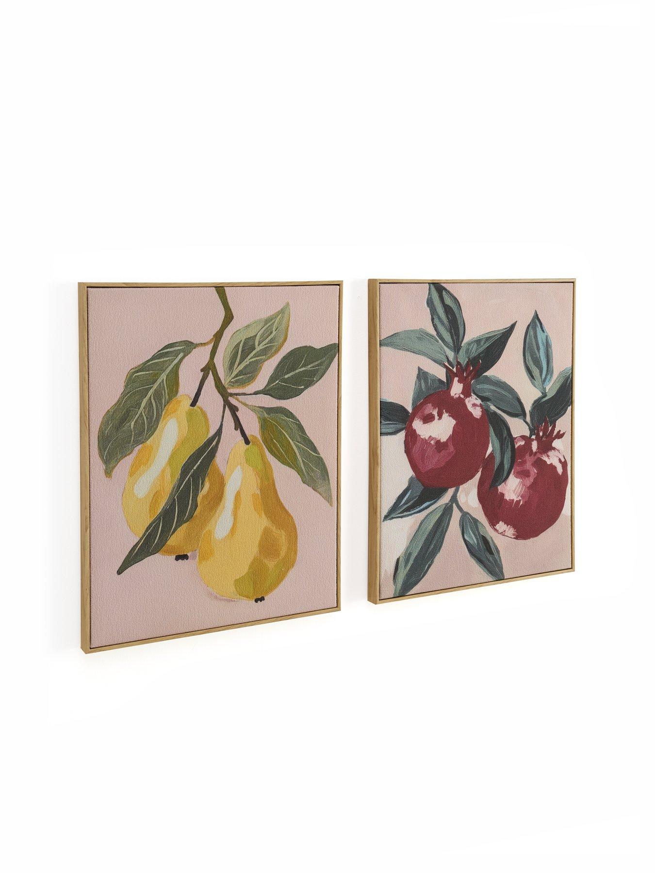 Image 3 of 6 of The Very Collection Set Of 2 Fruit Print On Textured Canvas - FSC&reg; Certified