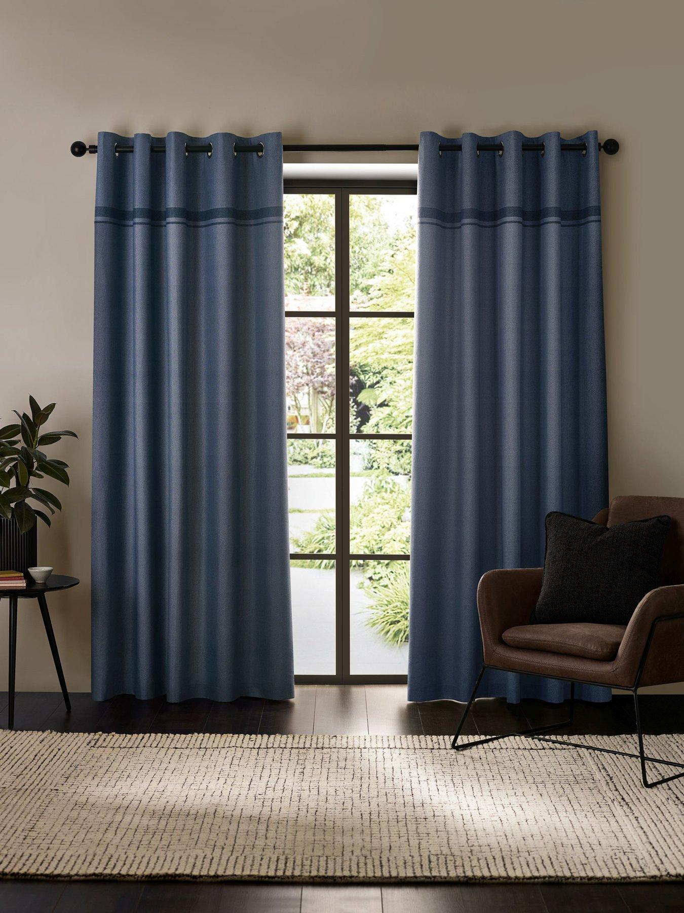 Image 1 of 4 of Catherine Lansfield Melville Lined Eyelet Curtains