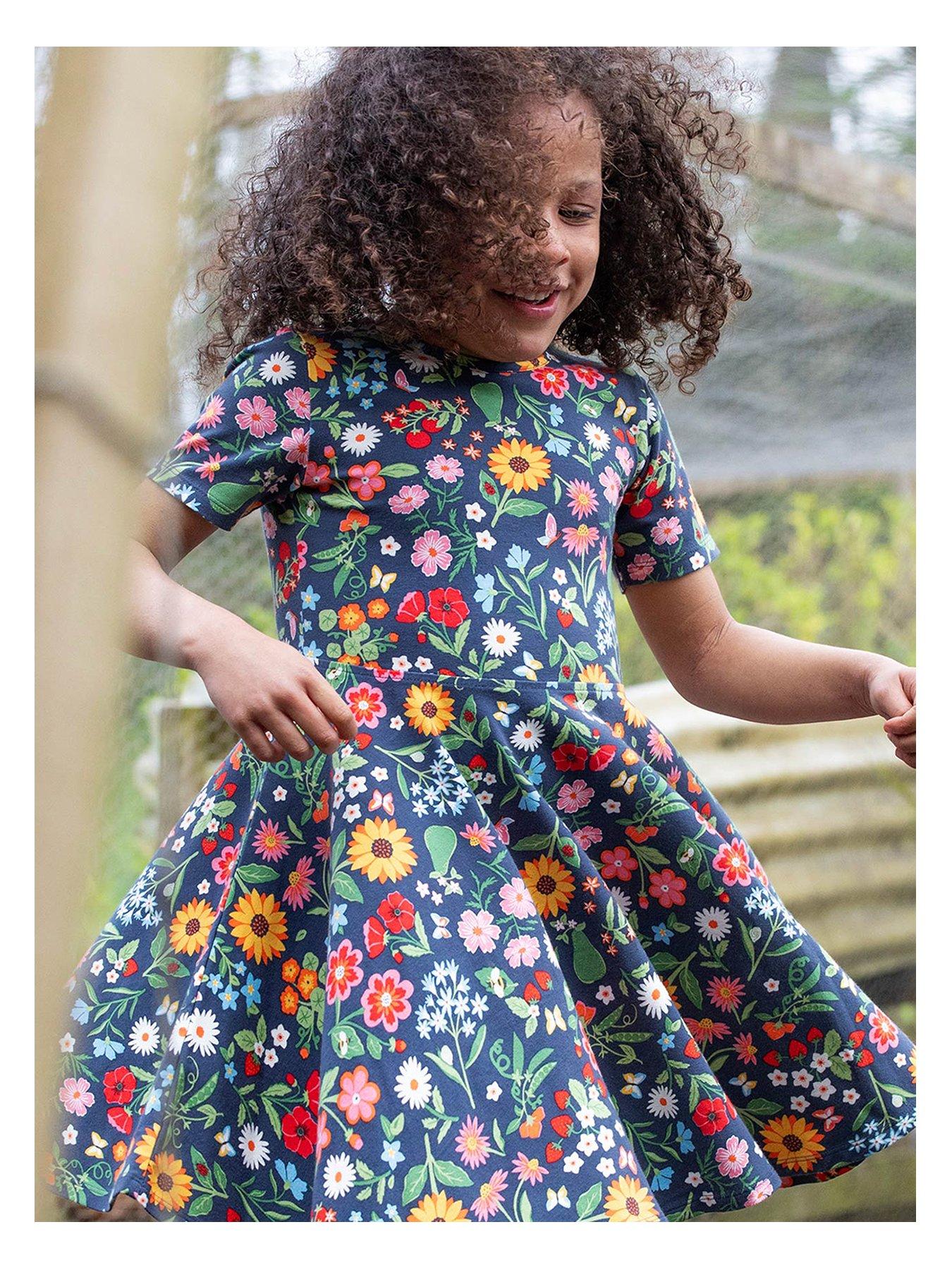undefined Girls Sunshine Skater Dress - Navy