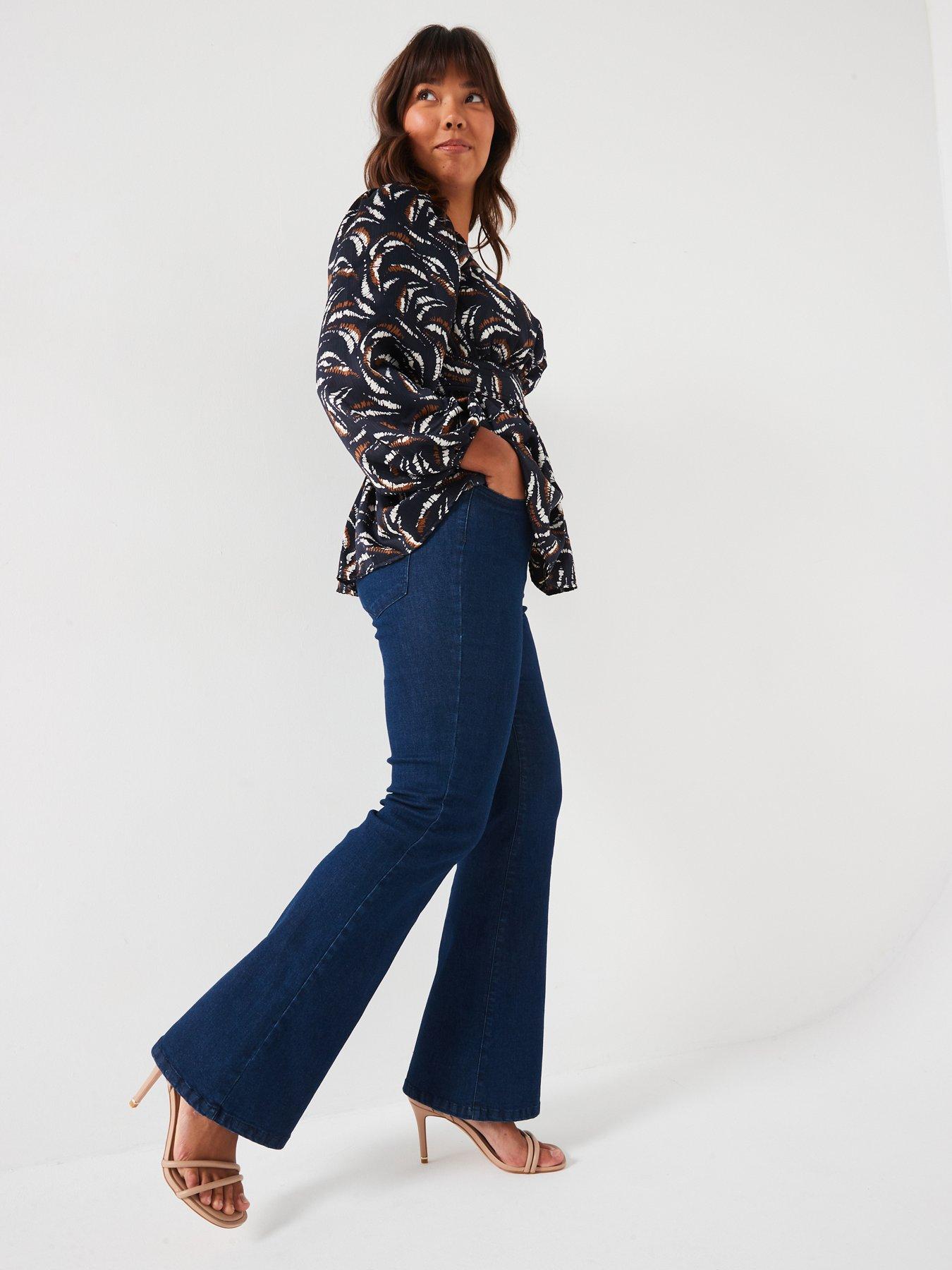 Image 3 of 6 of V by Very Curve Pull On Stretch Bootcut Jean - Blue