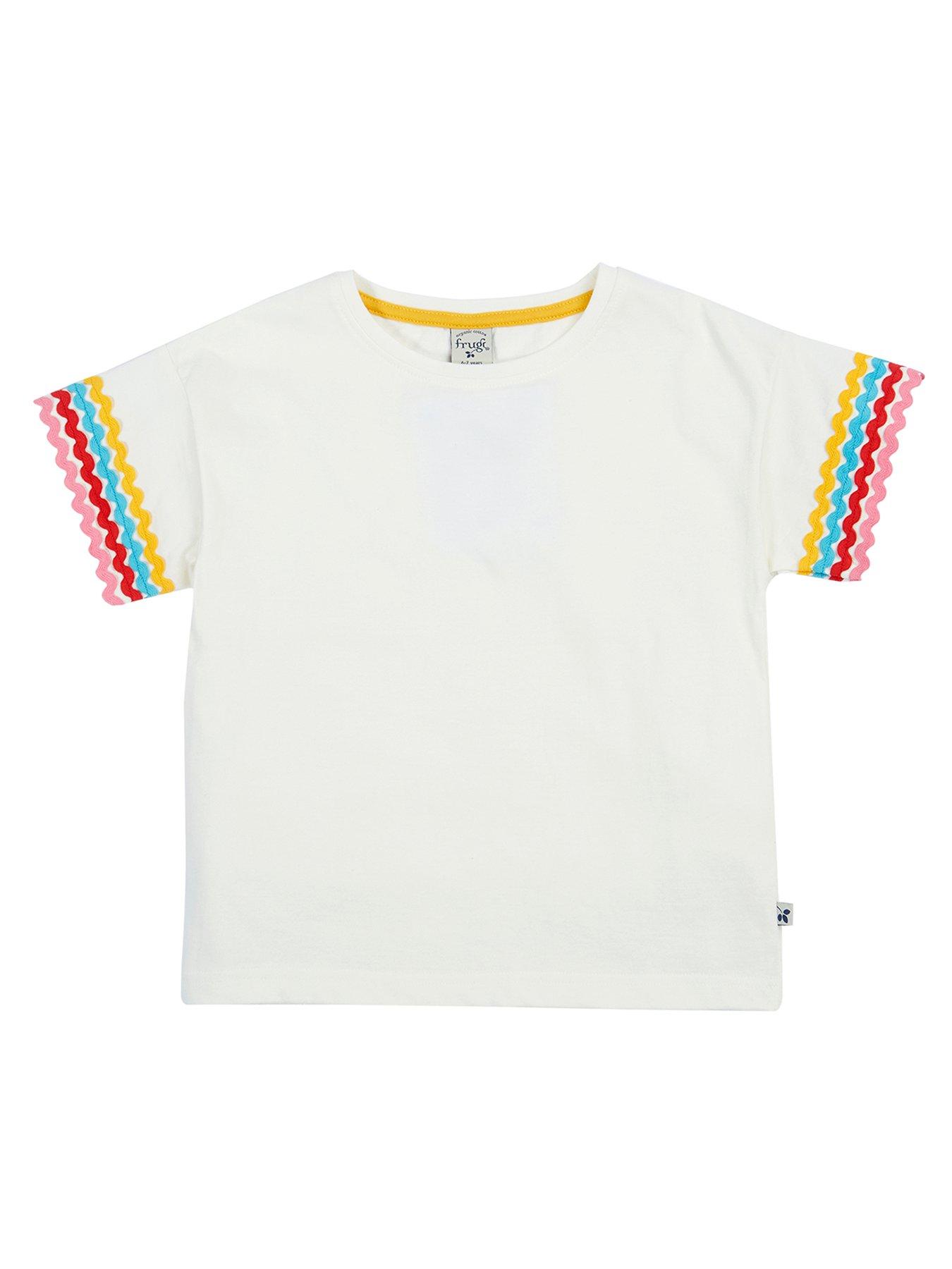 undefined Girls Ric Rac T-shirt - White
