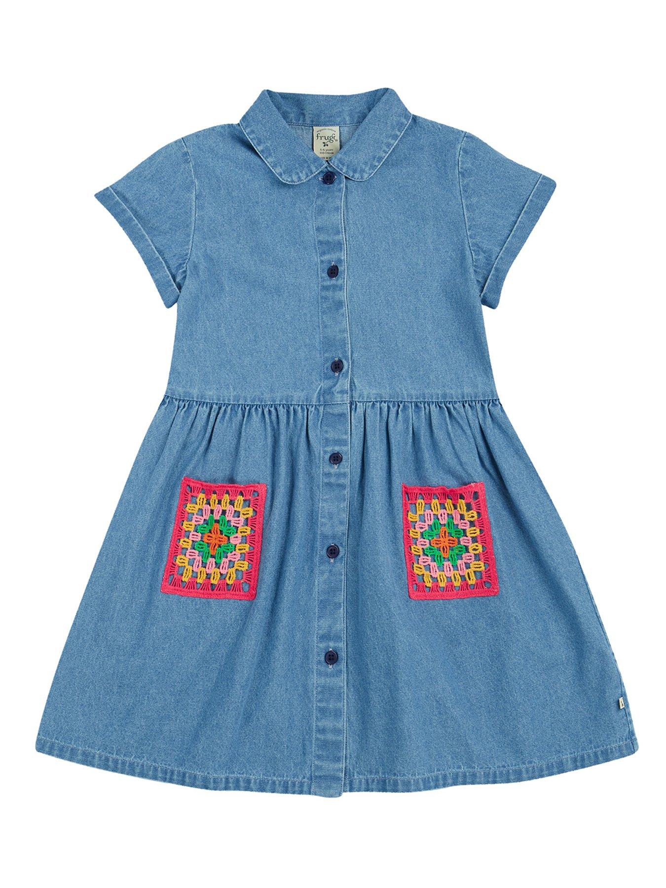 undefined Girls Kimberley Shirt Dress - Blue