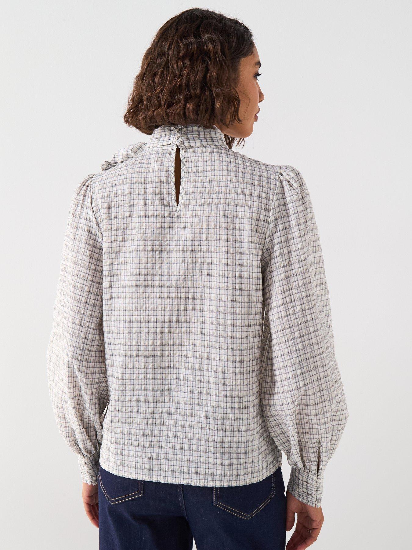 Image 2 of 6 of V by Very Corsage Check Blouse