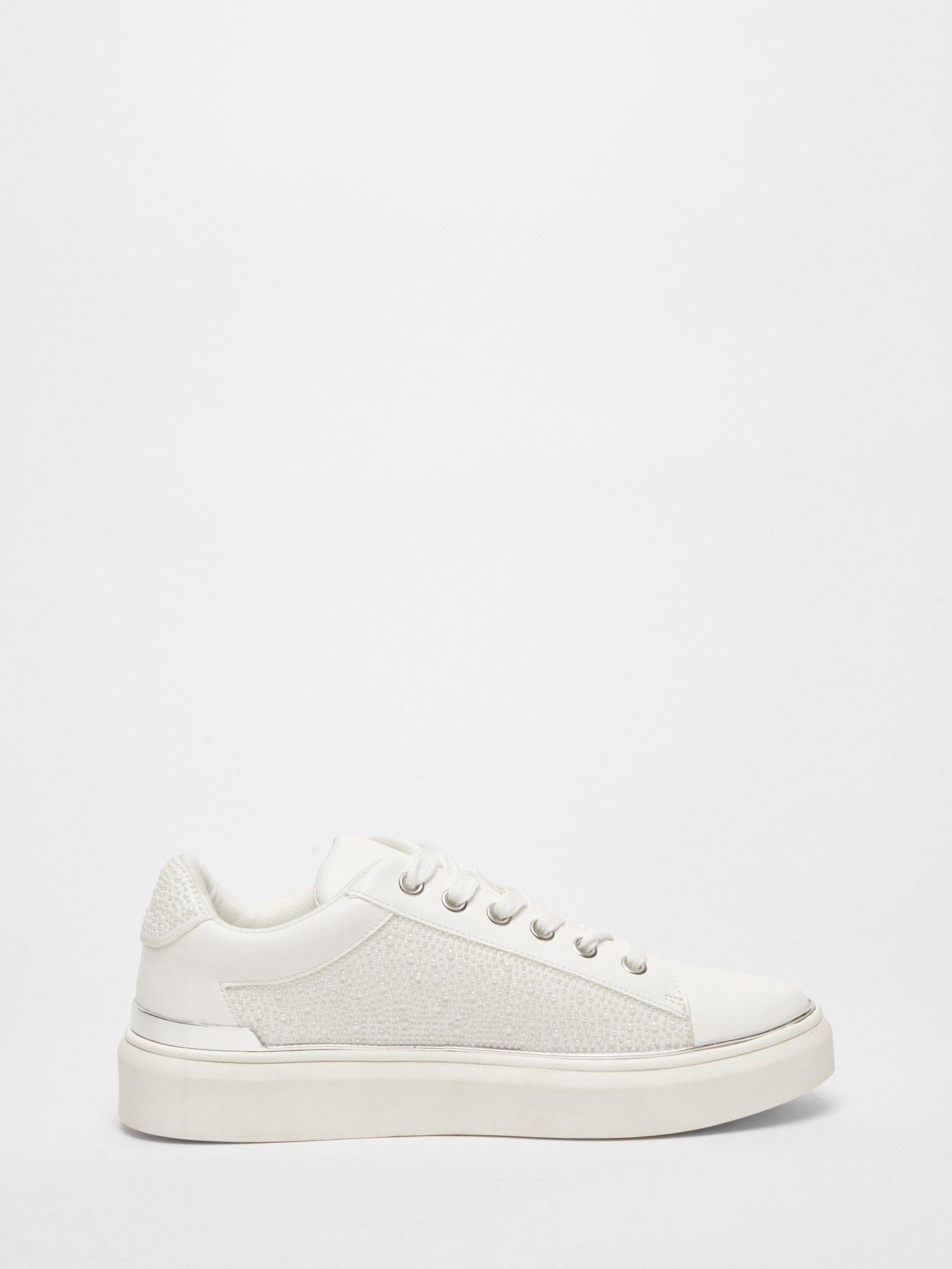 Image 5 of 5 of Quiz White Pearl Embellished Trainers