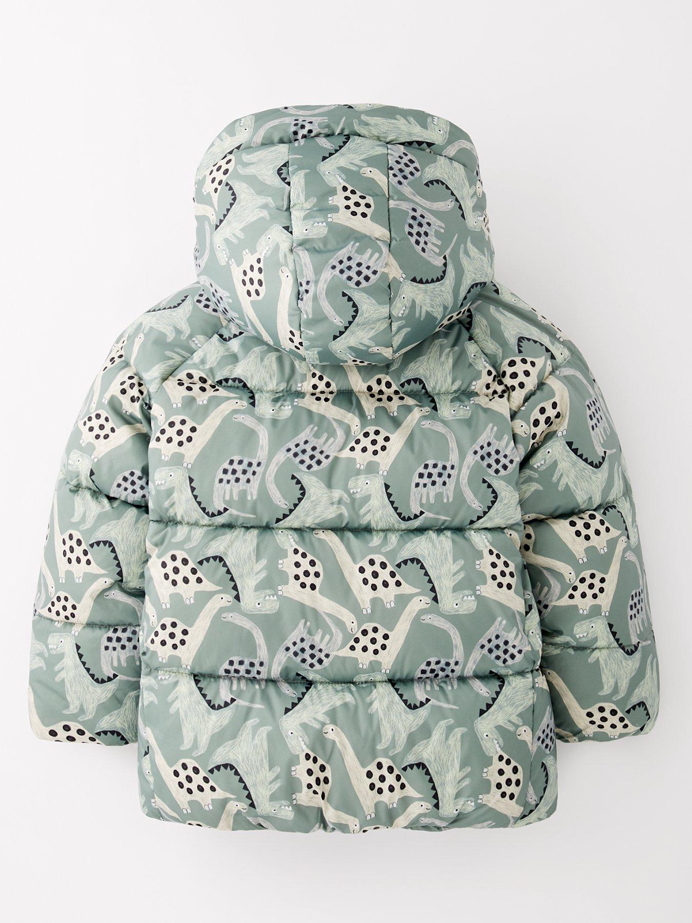 Image 2 of 4 of Mini V by Very Boys Dino Padded Coat - Green