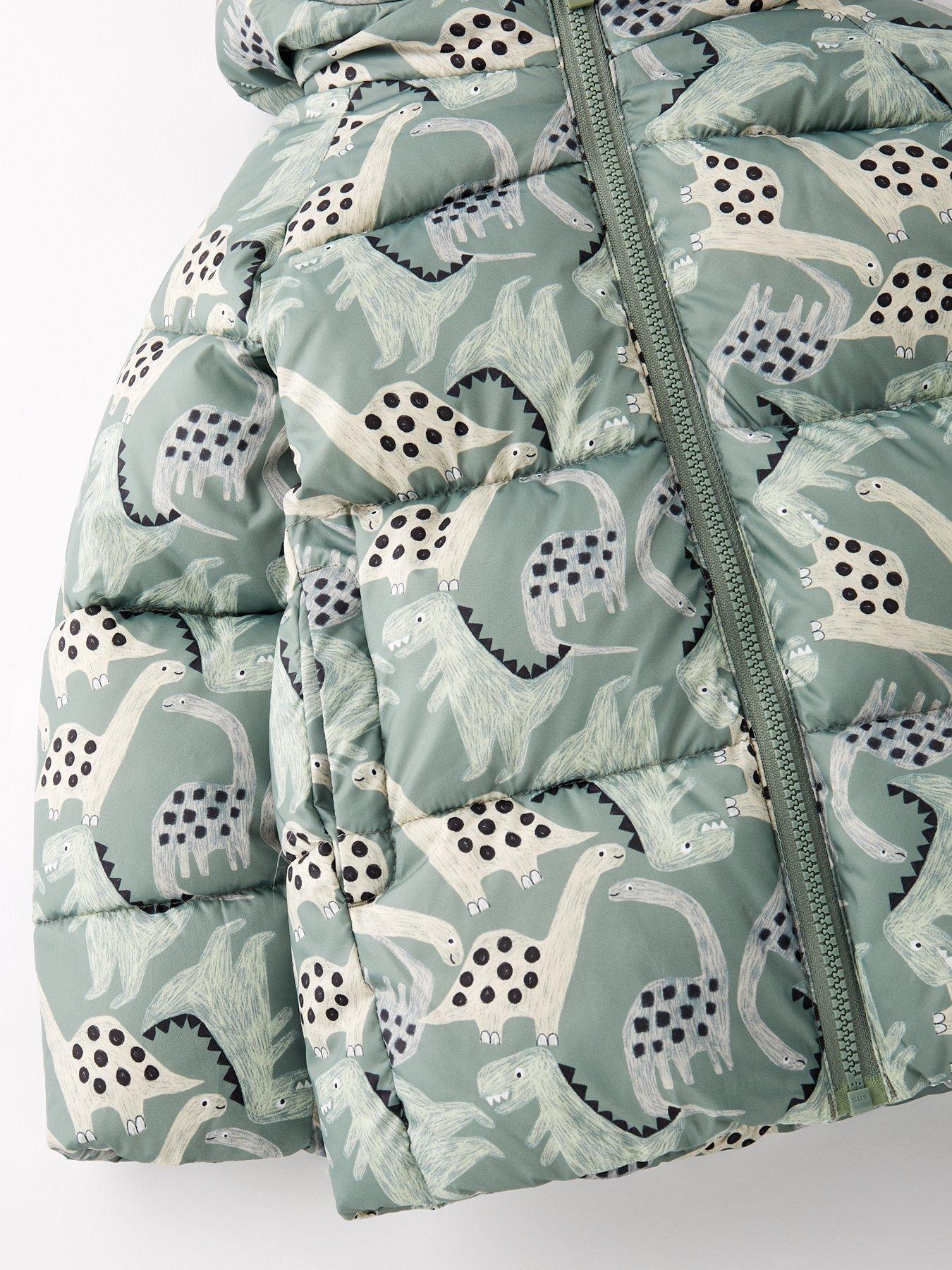 Image 3 of 4 of Mini V by Very Boys Dino Padded Coat - Green