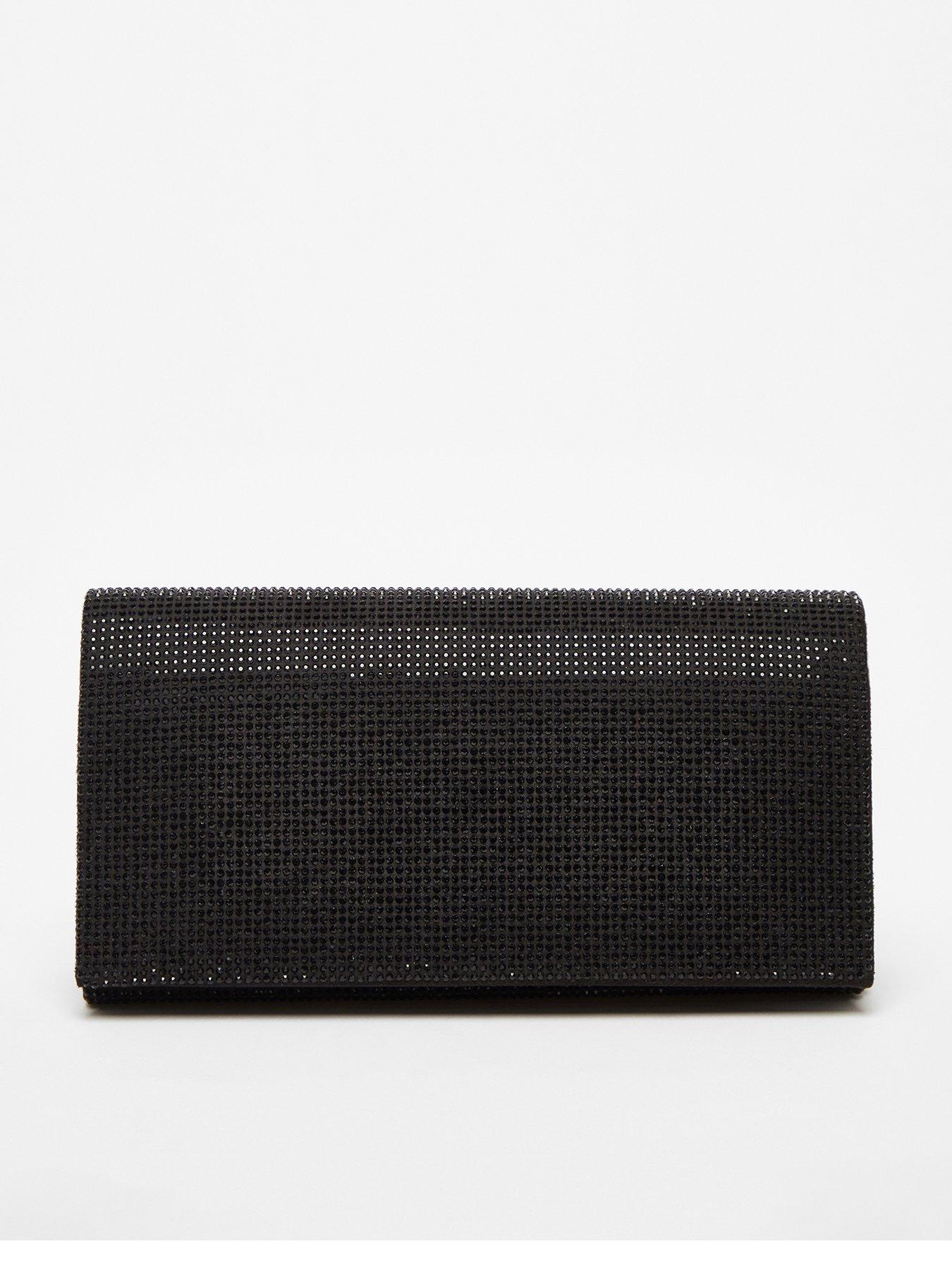 undefined Black Diamante Embellished Clutch Bag