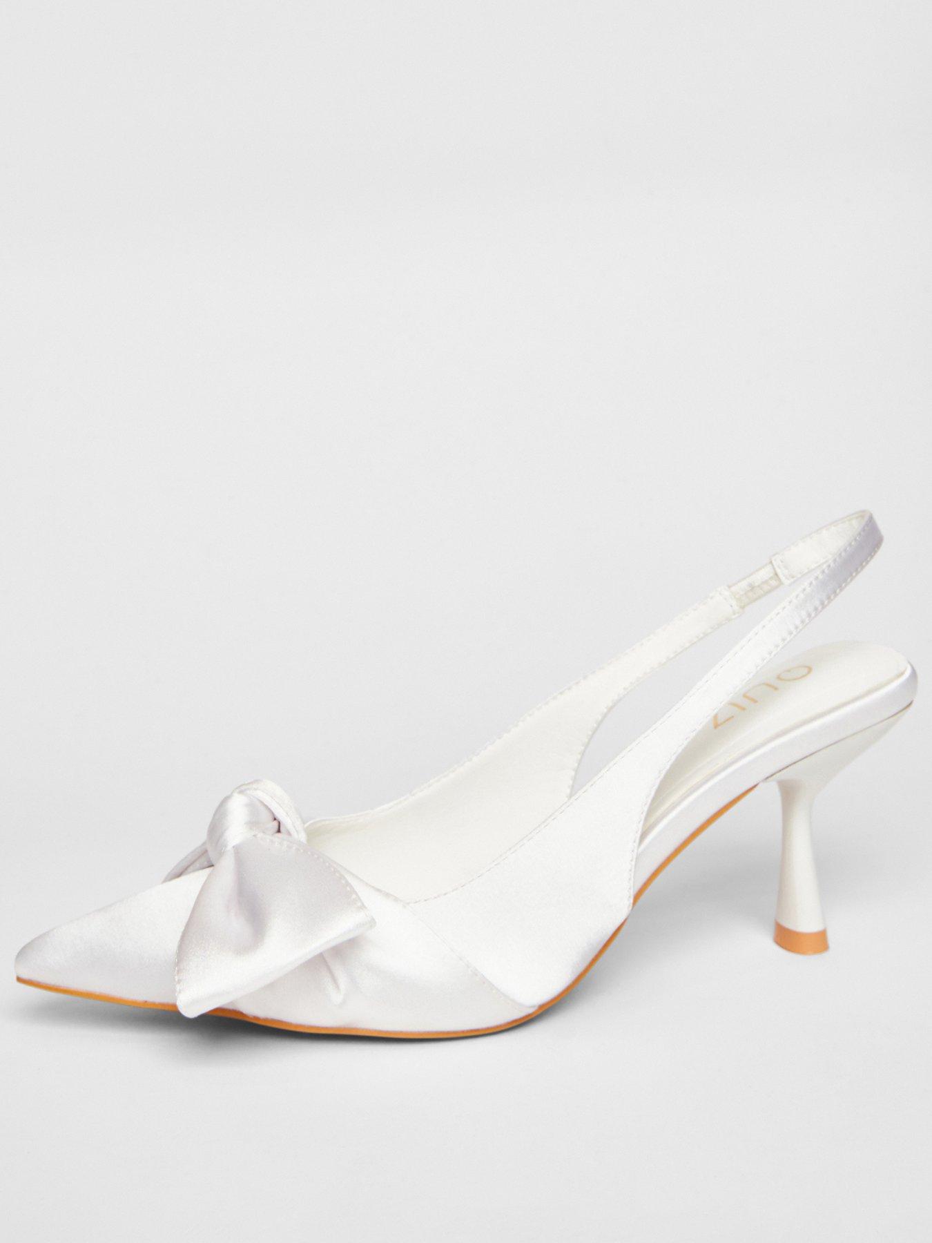 Image of Quiz Bridal White Slingback Court Heels