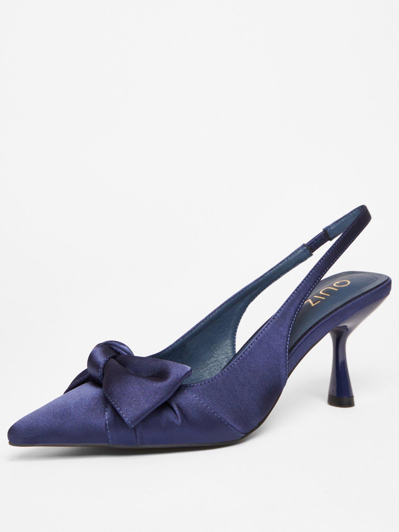 Image 2 of 5 of Quiz Navy Sling Back Bow Court Heel