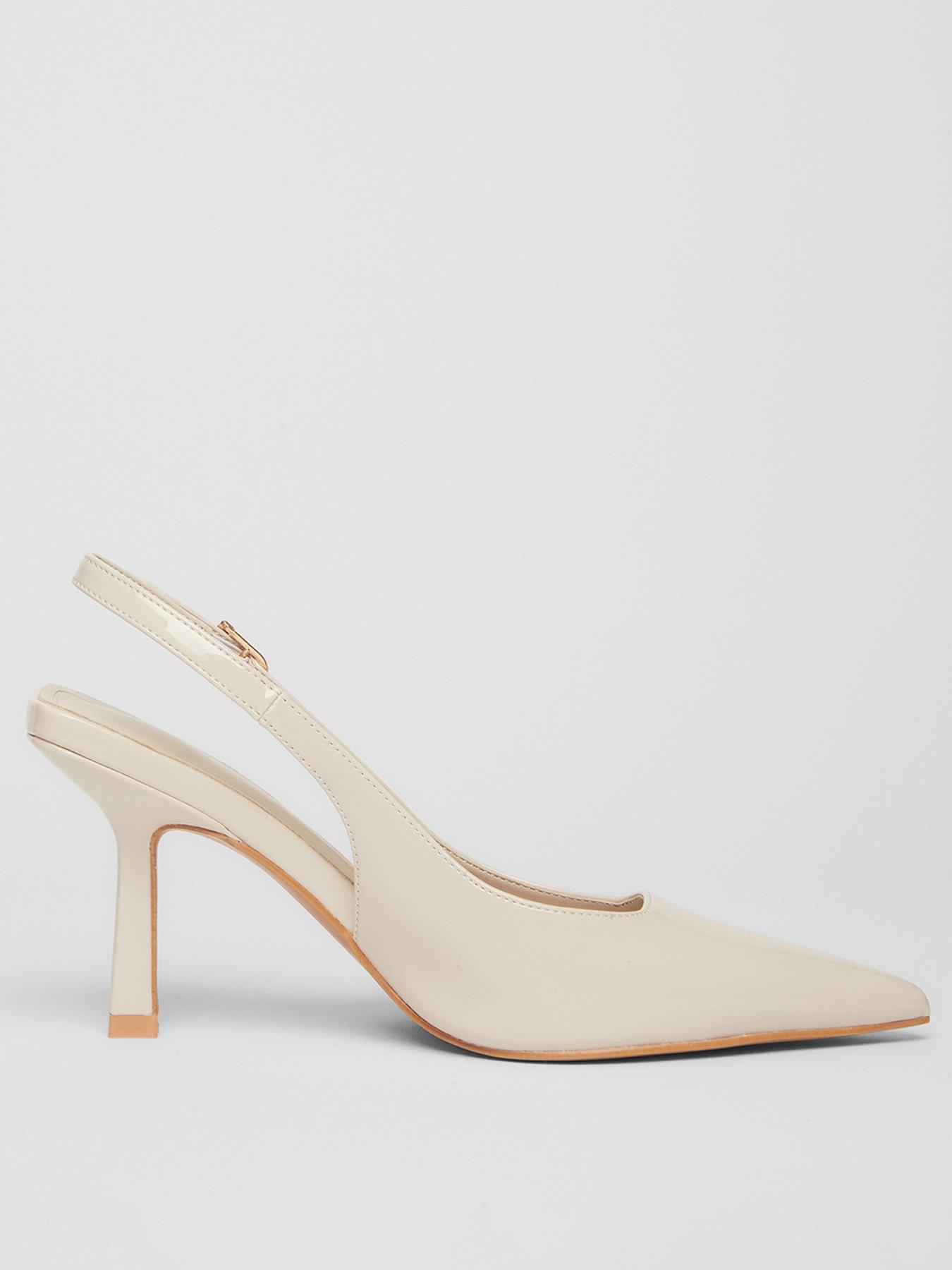 Quiz Nude Patent Sling Back Court Heel | Very