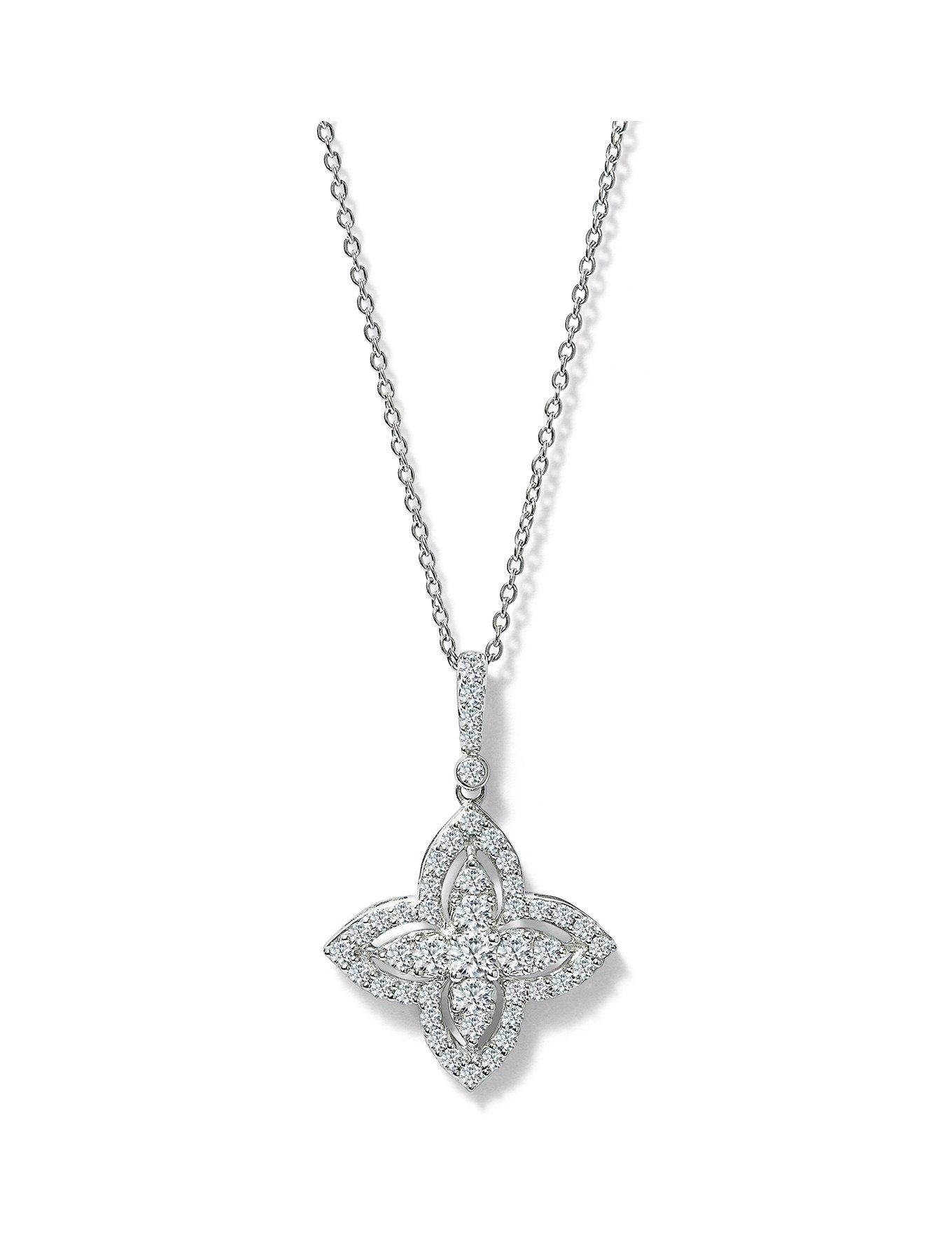 undefined Valencia 9ct White Gold 0.40ct tw. Lab Grown Diamond Necklace 18 Inches