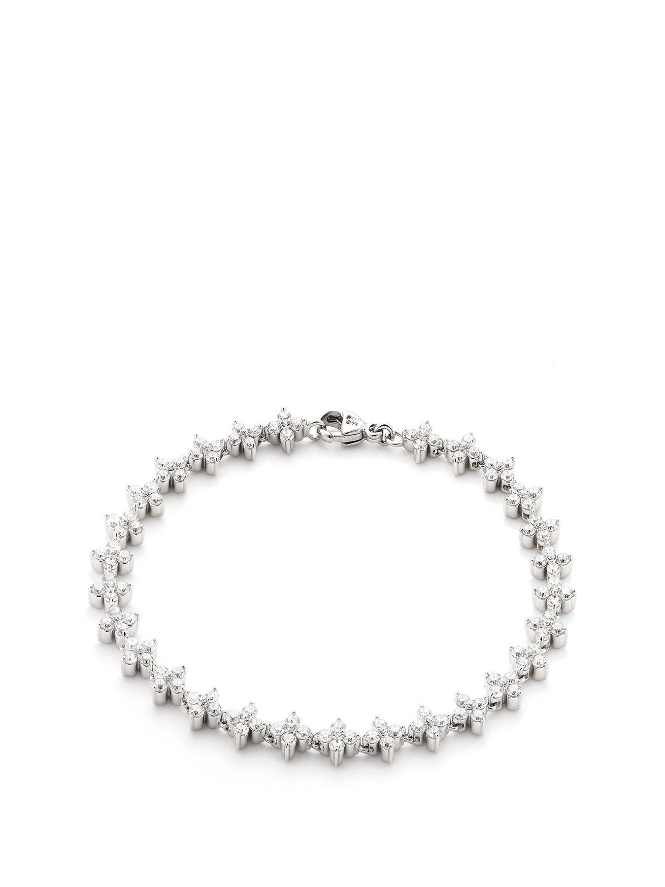 undefined Victoria 9ct White Gold 3ct tw Lab Grown Flower Bracelet