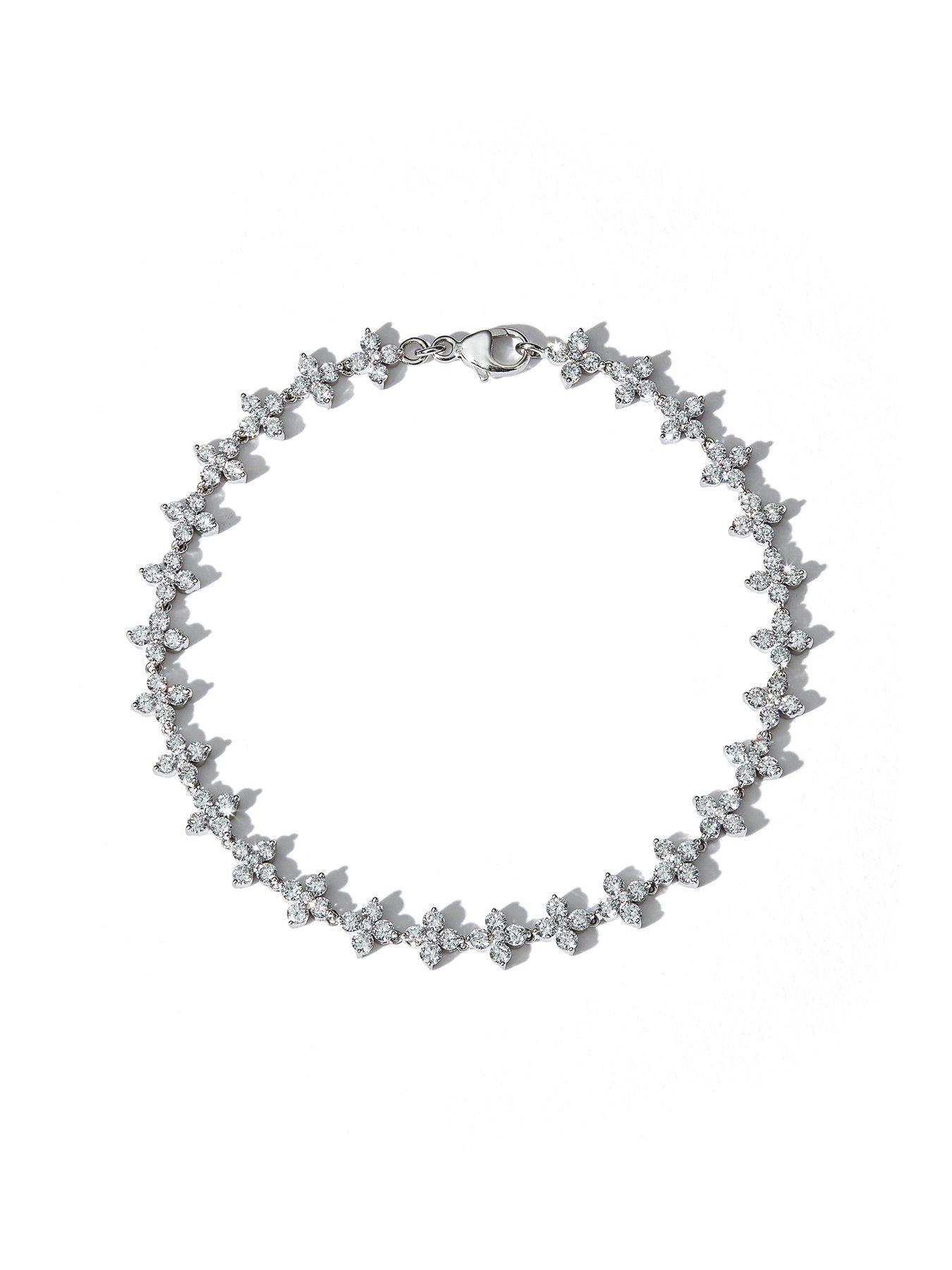 Image 3 of 4 of Created Brilliance Victoria 9ct White Gold 3ct tw Lab Grown Flower Bracelet
