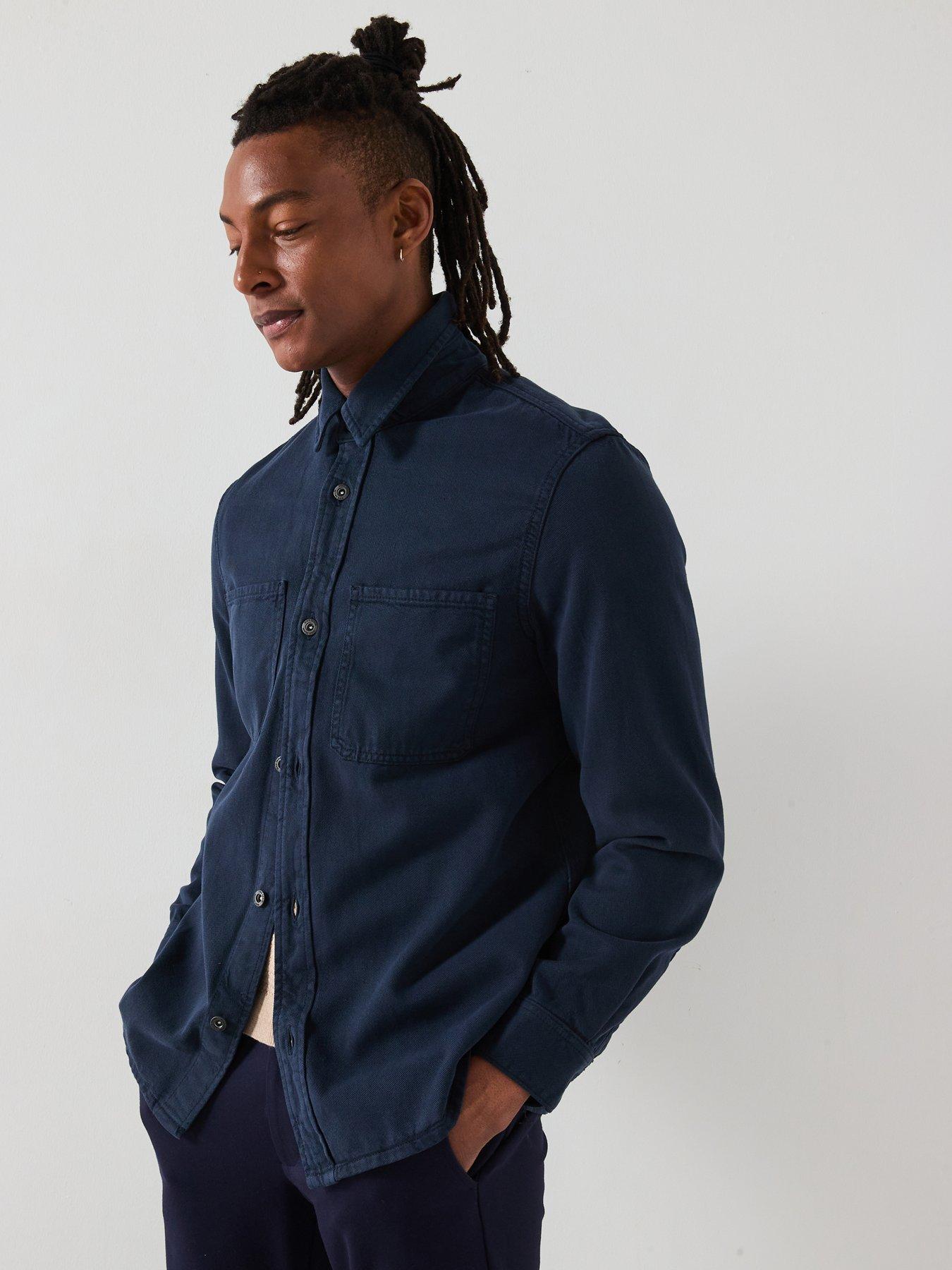 undefined Jay Twill Casual Overshirt - Navy