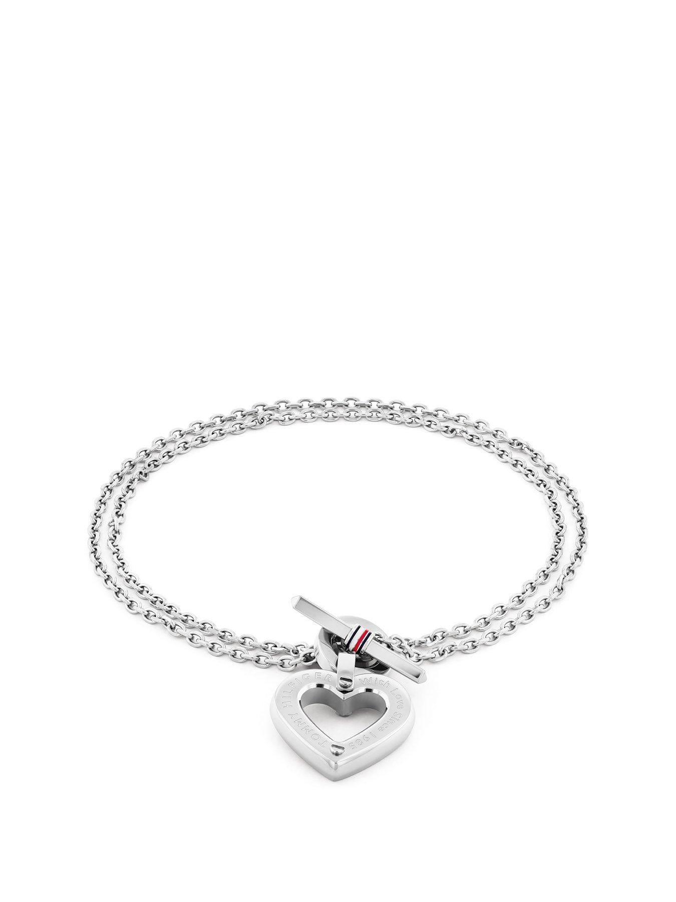 Tommy Hilfiger Toggle Heart Ladies Bracelet Silver