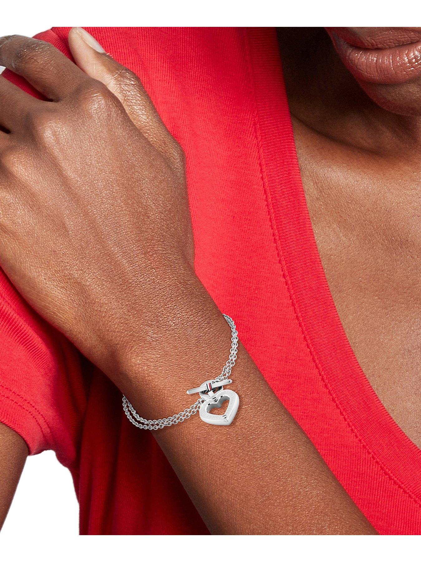 Image 3 of 4 of Tommy Hilfiger Toggle Heart Ladies Bracelet Silver