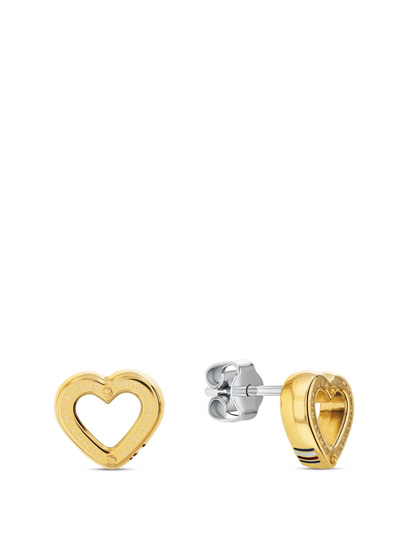 Tommy Hilfiger Toggle Heart Ladies Earrings Gold
