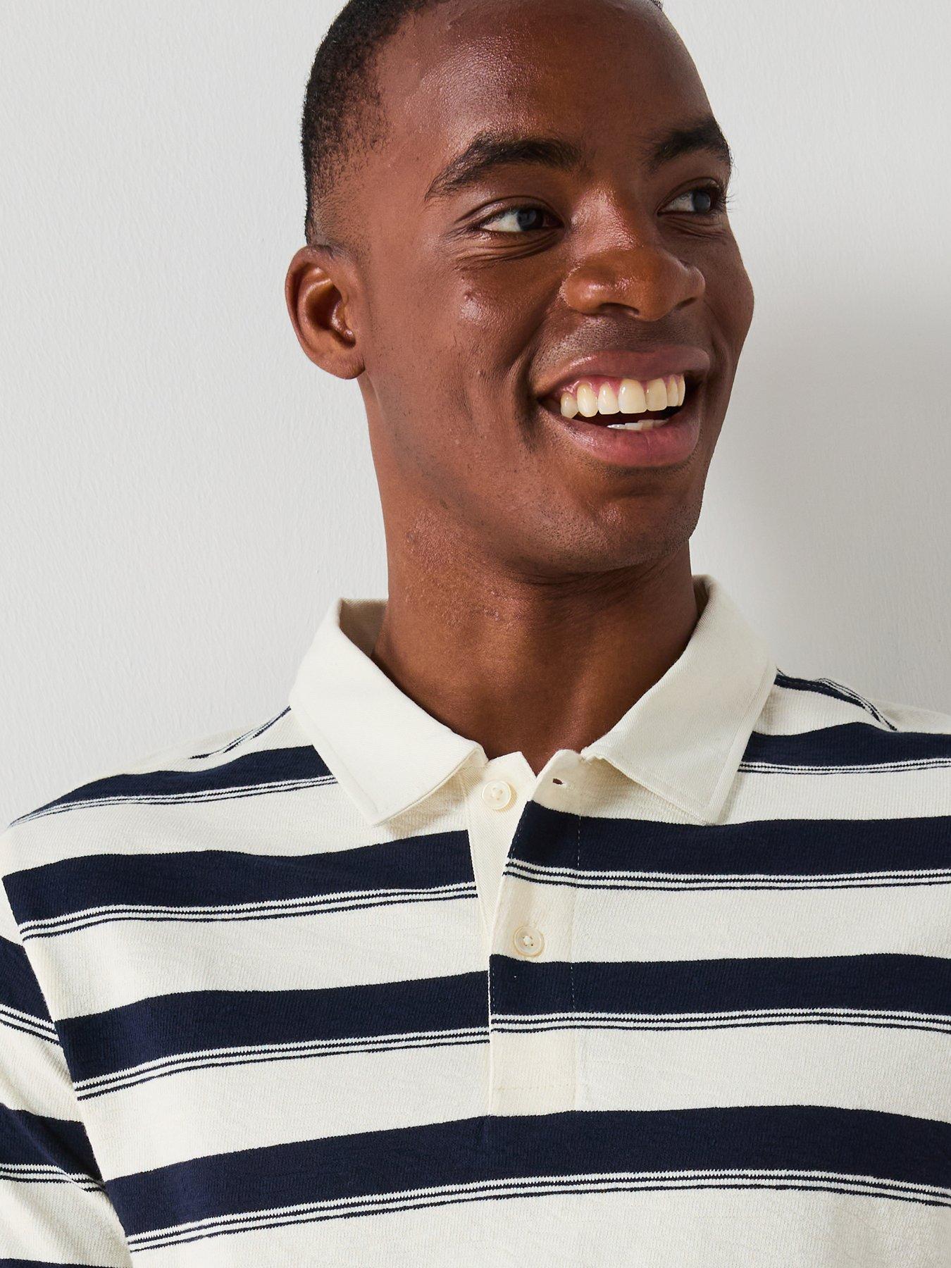 Image 4 of 6 of Mango Eliot Casual Striped Polo Shirt - Navy