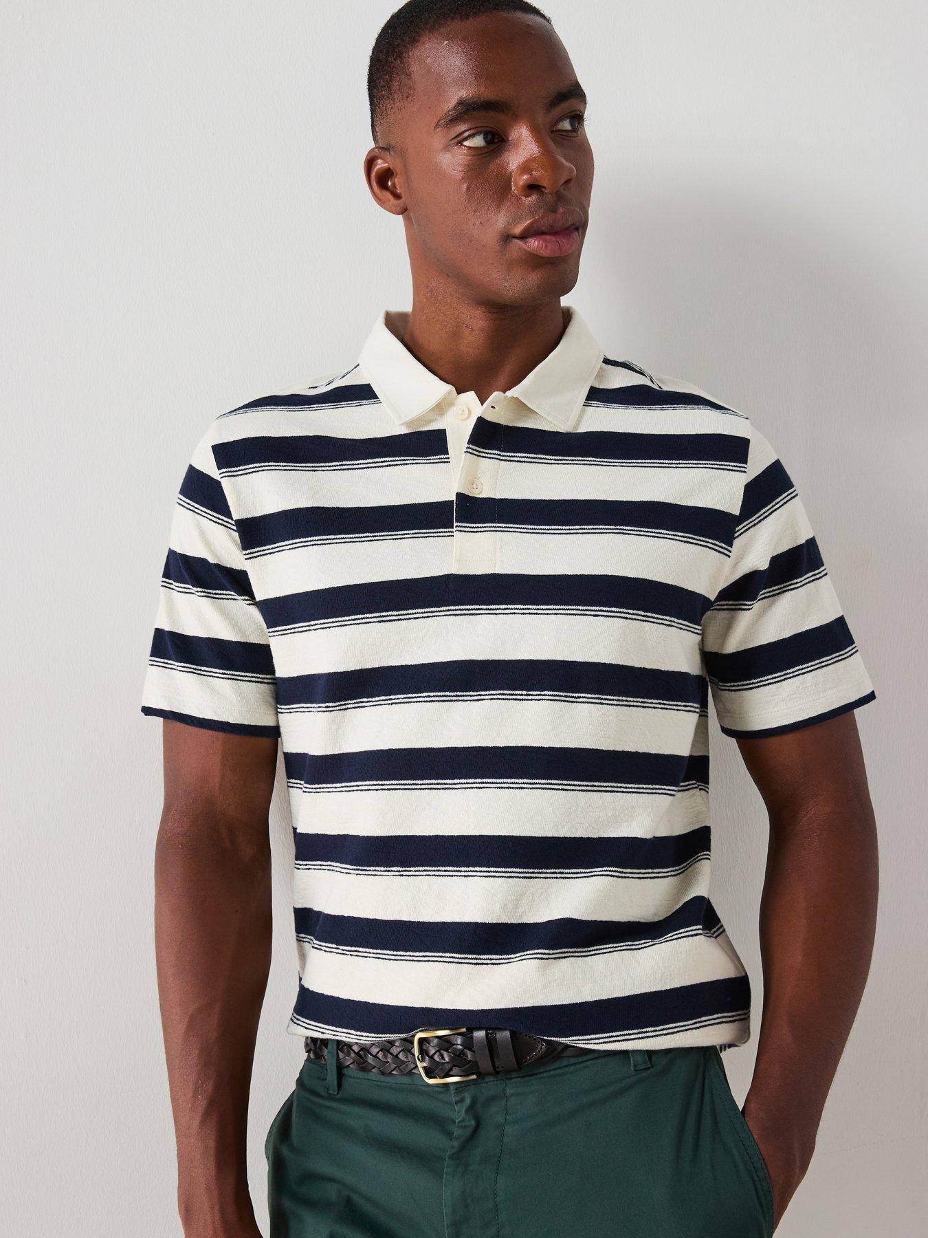 Image 5 of 6 of Mango Eliot Casual Striped Polo Shirt - Navy