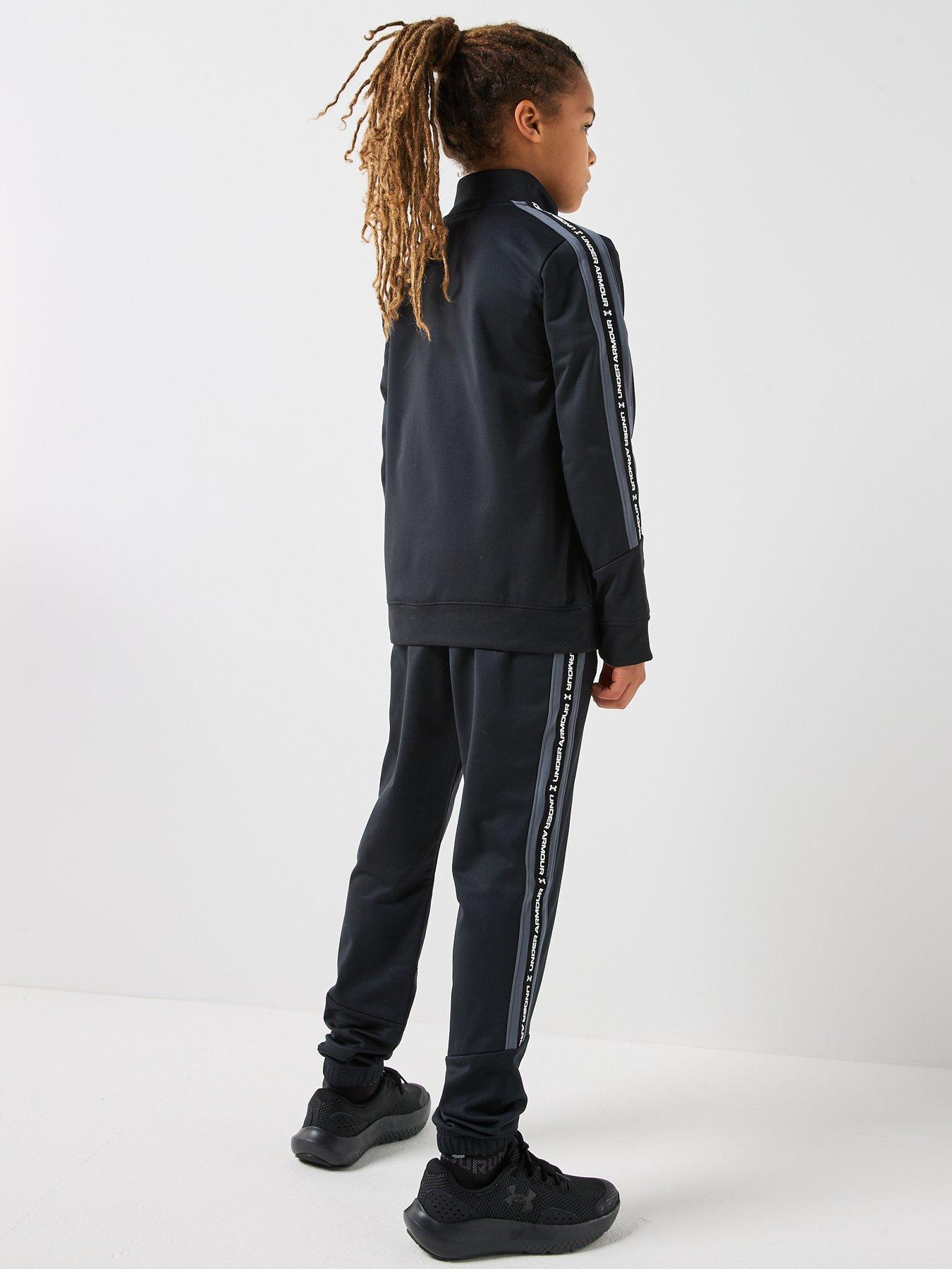 Image 2 of 6 of UNDER ARMOUR Junior Boys Icon Knit Tracksuit - Black - Black / Castlerock / White