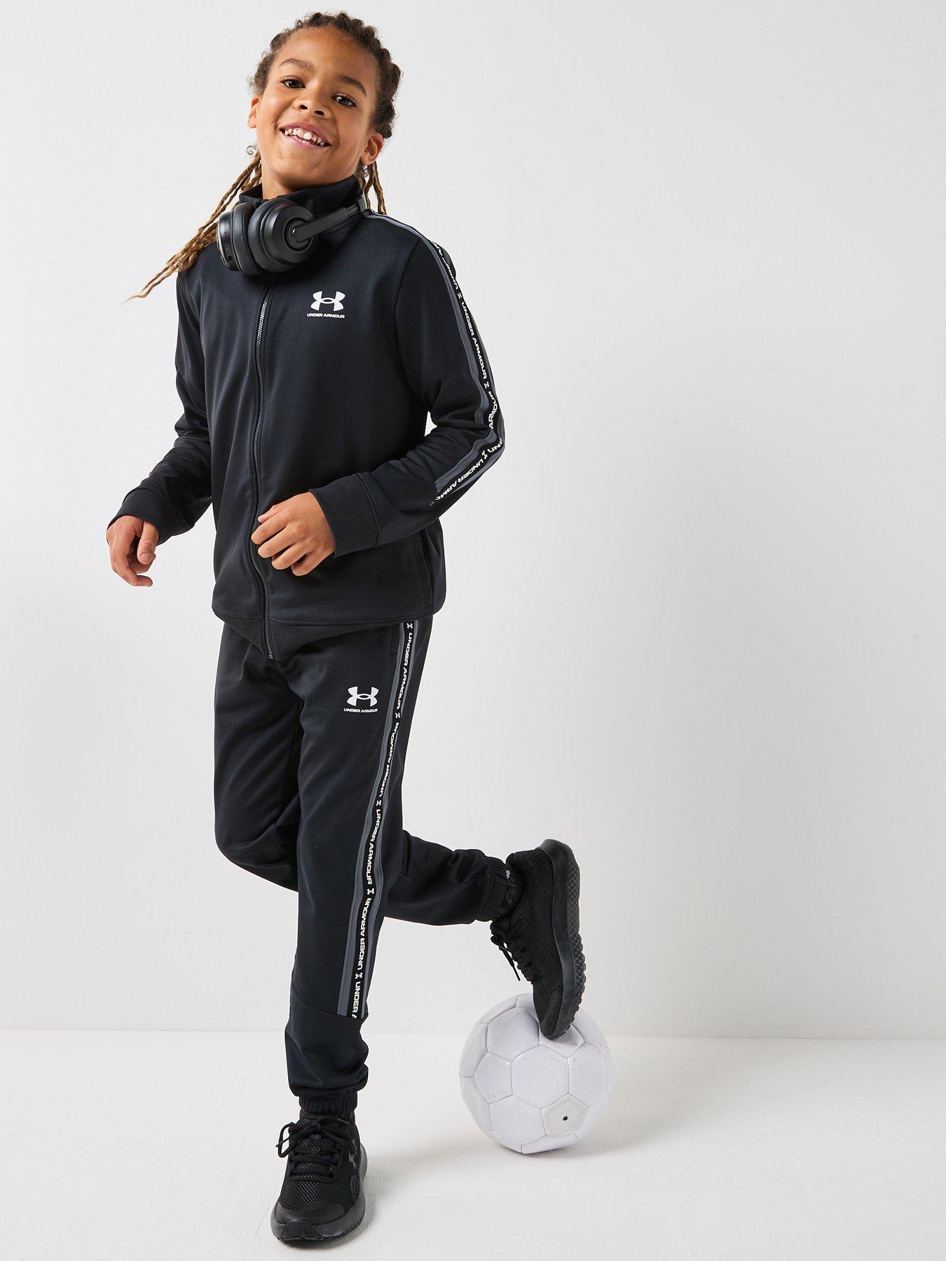 Image 3 of 6 of UNDER ARMOUR Junior Boys Icon Knit Tracksuit - Black - Black / Castlerock / White