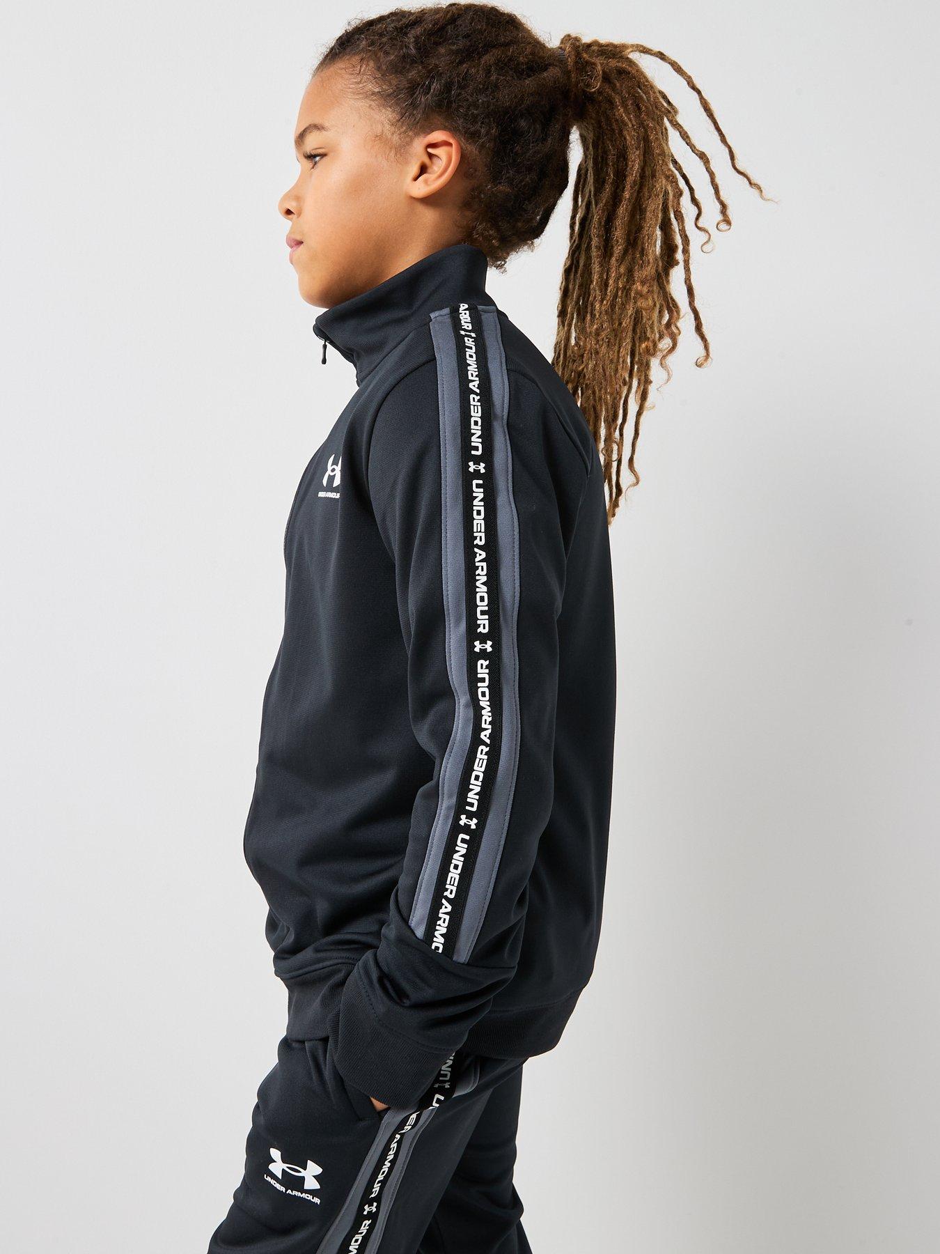 Image 4 of 6 of UNDER ARMOUR Junior Boys Icon Knit Tracksuit - Black - Black / Castlerock / White