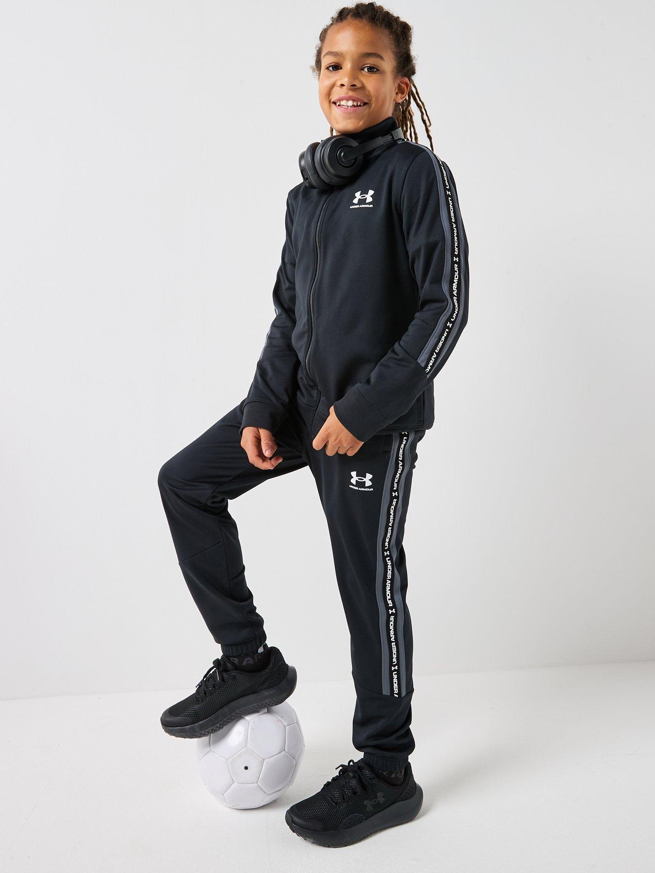 Image 5 of 6 of UNDER ARMOUR Junior Boys Icon Knit Tracksuit - Black - Black / Castlerock / White