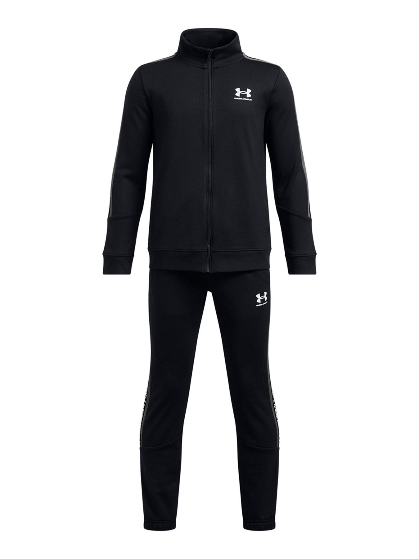 Image 6 of 6 of UNDER ARMOUR Junior Boys Icon Knit Tracksuit - Black - Black / Castlerock / White