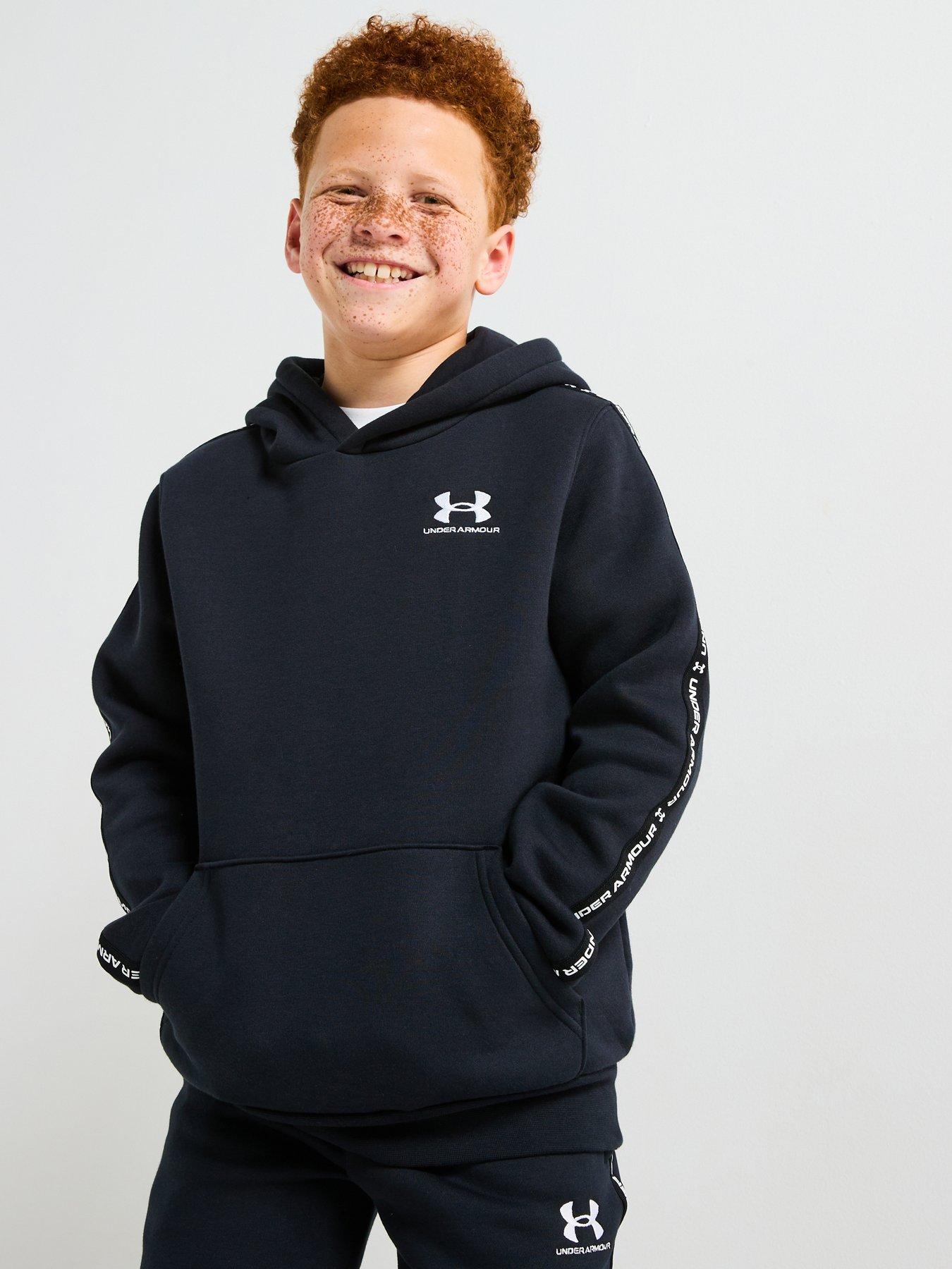 undefined Junior Boys Icon Fleece Taping Hoodie - Black