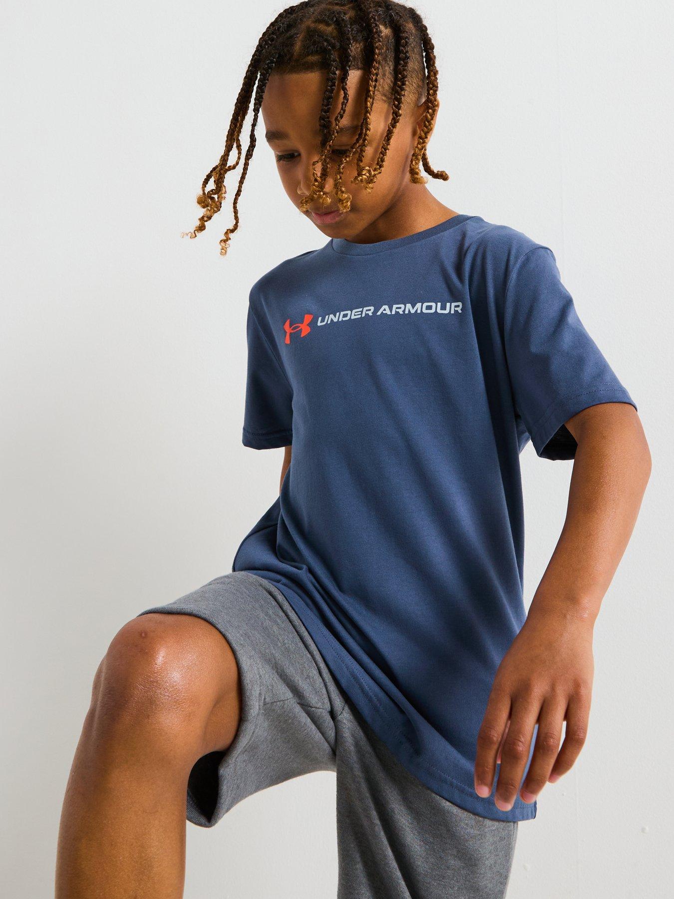 undefined Junior Boys Logo Wordmark T-Shirt - Grey