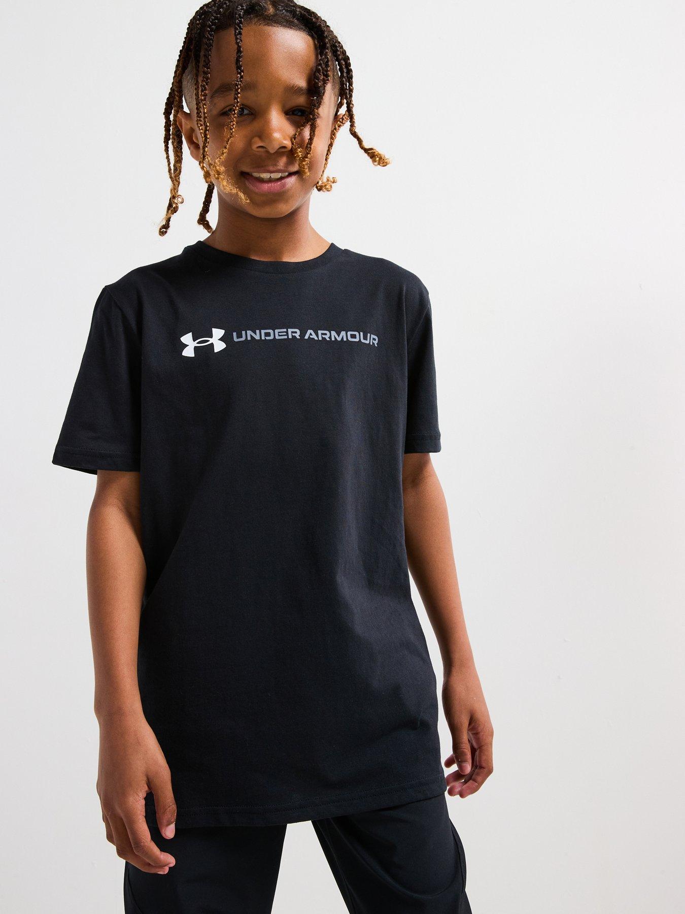 undefined Junior Boys Logo Wordmark T-Shirt - Black