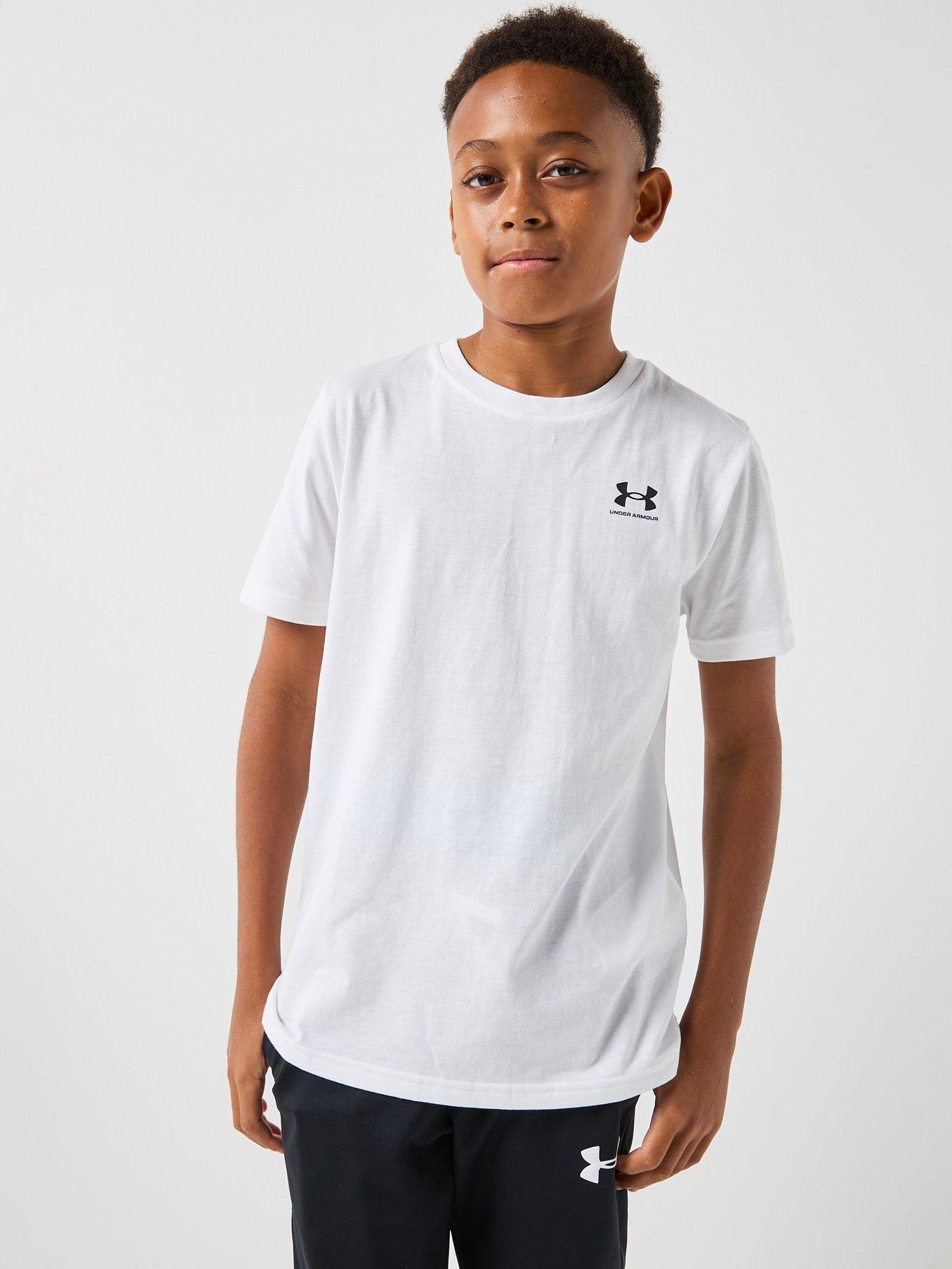 Image 1 of 6 of UNDER ARMOUR Junior Boys Sportstyle Left Chest Logo T-Shirt - White
