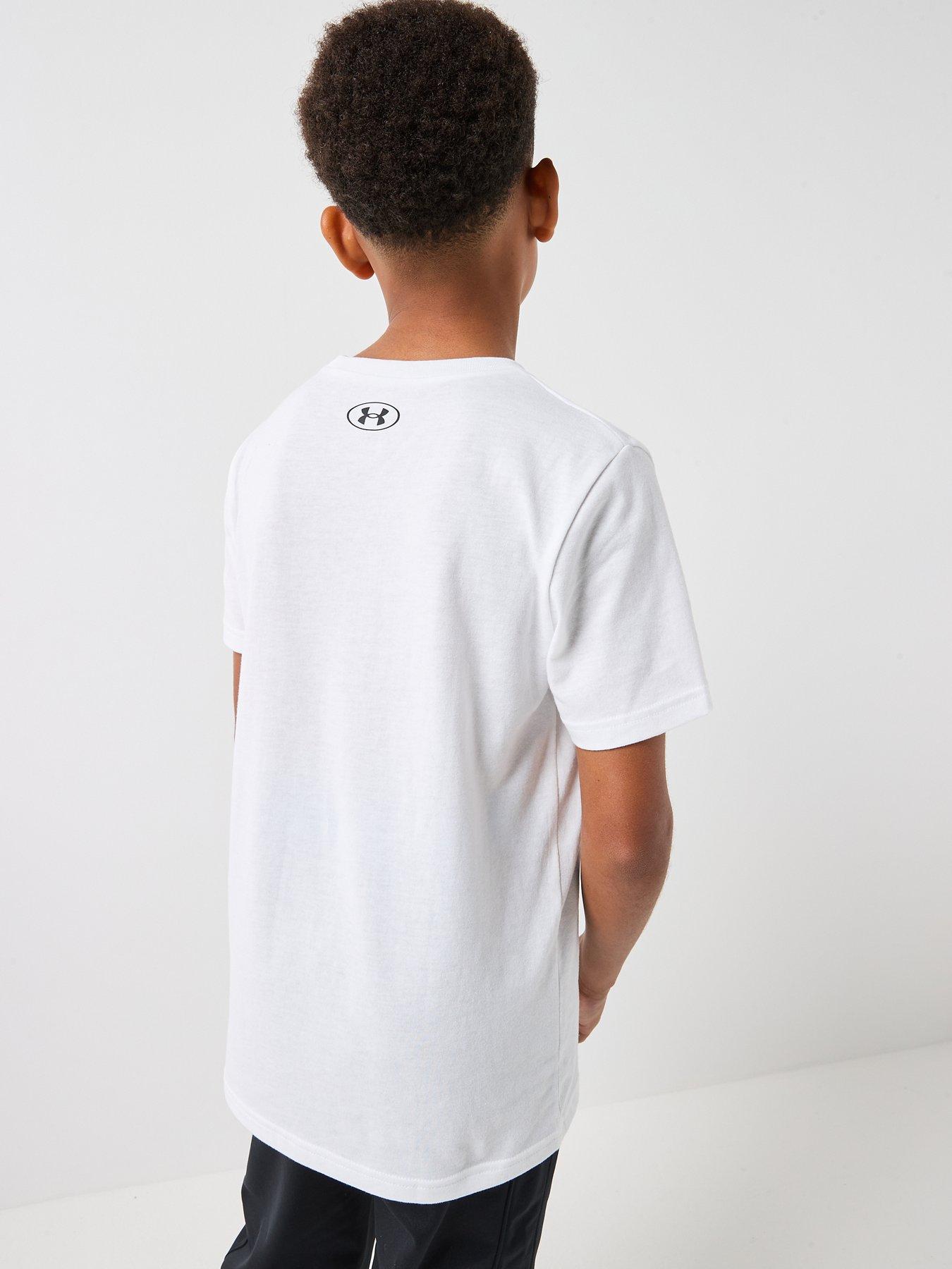 Image 2 of 6 of UNDER ARMOUR Junior Boys Sportstyle Left Chest Logo T-Shirt - White