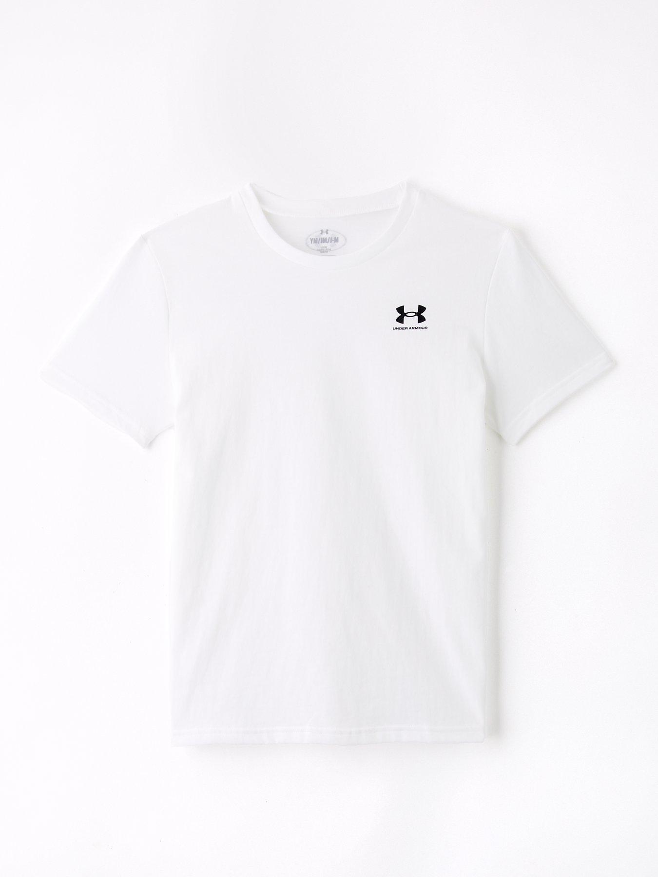 Image 6 of 6 of UNDER ARMOUR Junior Boys Sportstyle Left Chest Logo T-Shirt - White