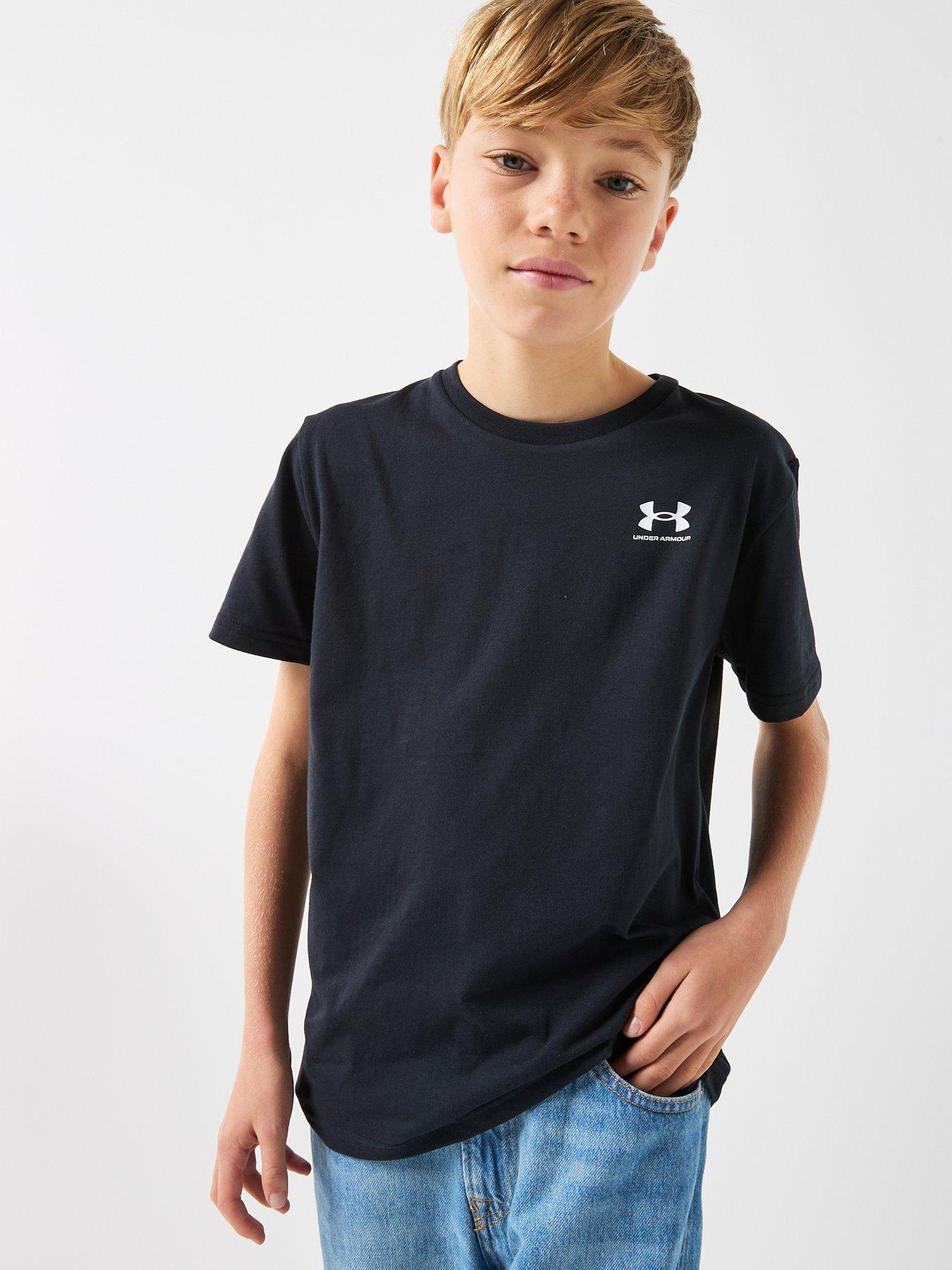 Image 1 of 6 of UNDER ARMOUR Junior Boys Sportstyle Left Chest Logo T-Shirt - Black