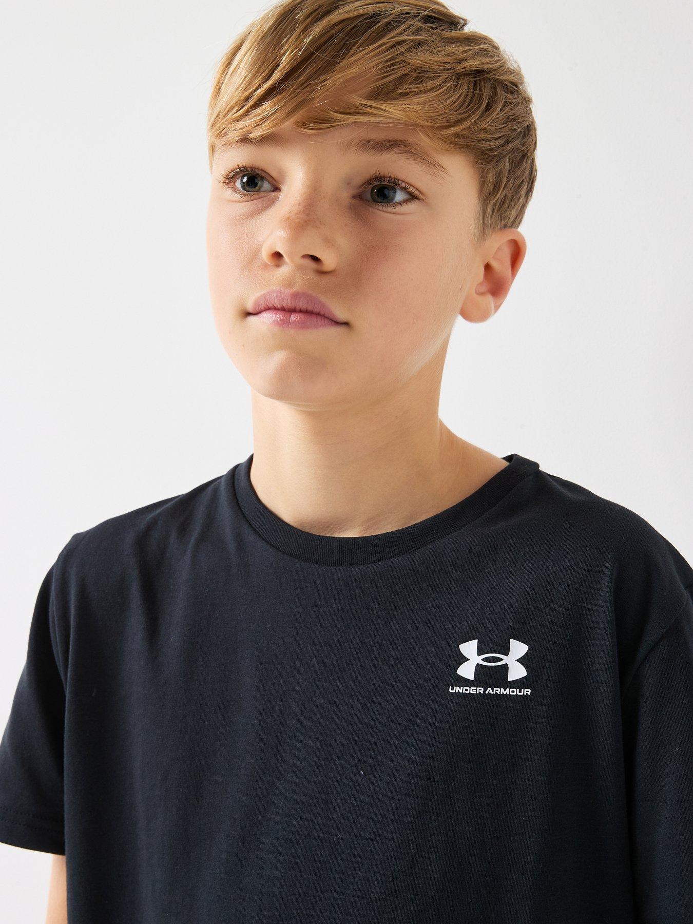 Image 4 of 6 of UNDER ARMOUR Junior Boys Sportstyle Left Chest Logo T-Shirt - Black
