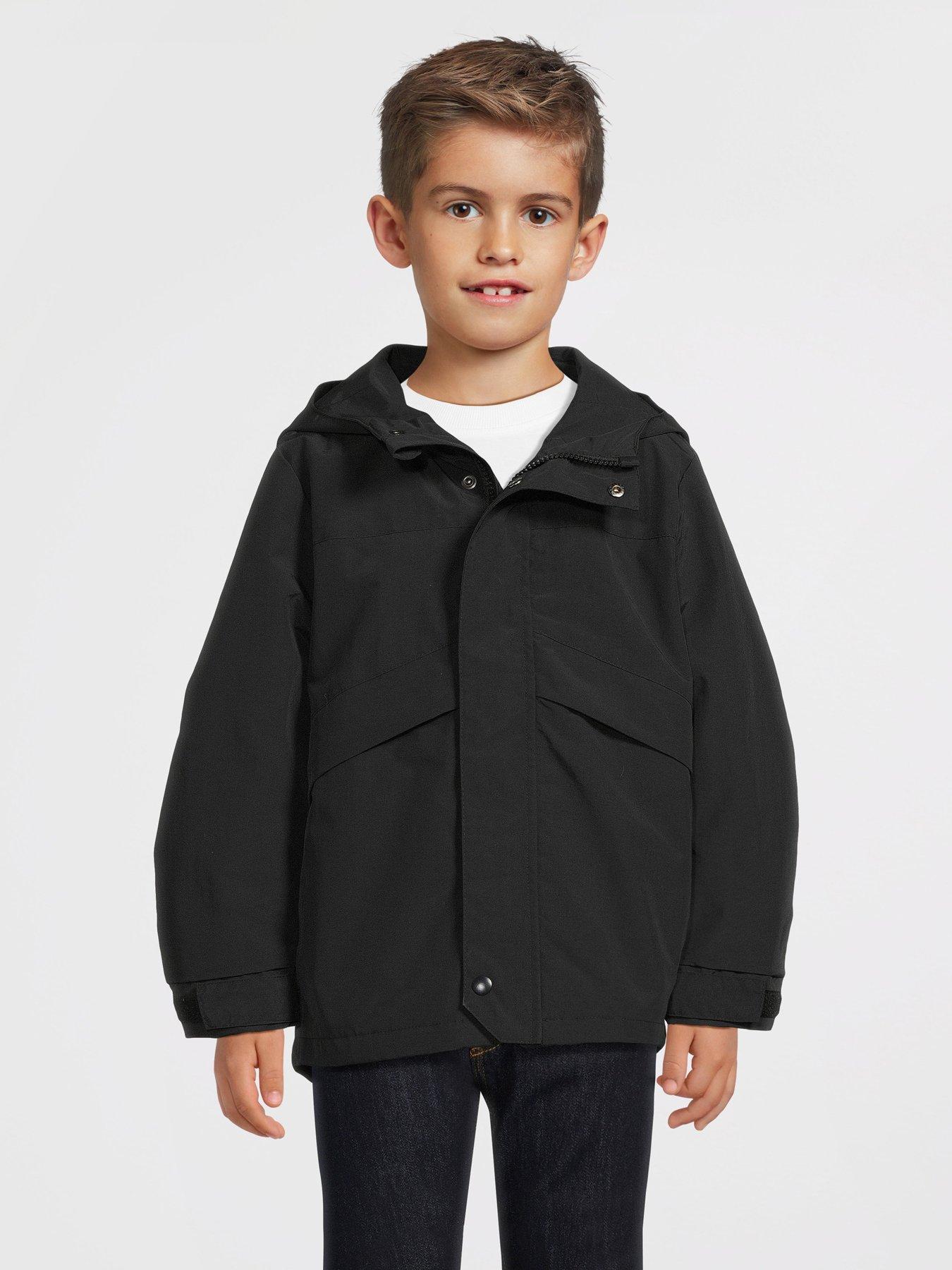 undefined Boys Fleece Lined Rainmac - Black