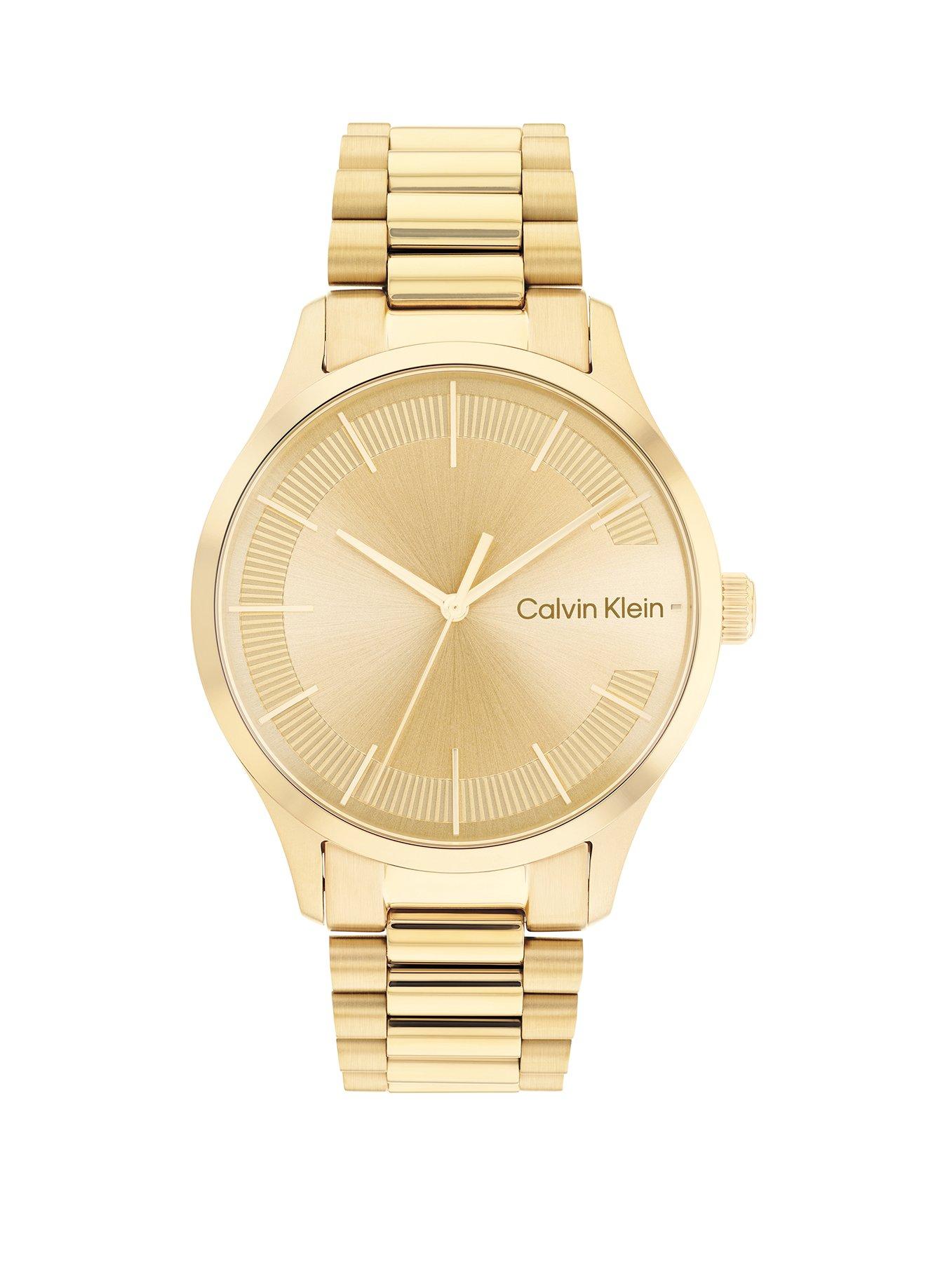 Product photograph of Calvin Klein Ck Iconic Men S Watch Gold from very.co.uk