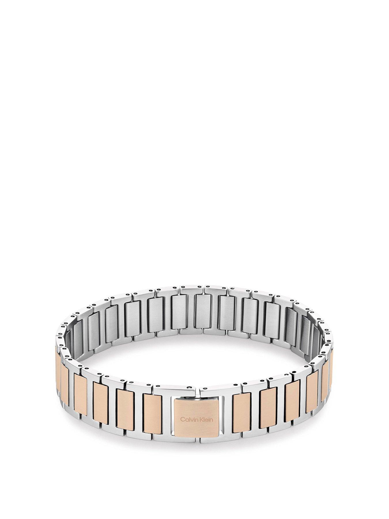 undefined Structured Links Men's Bracelet Two-tone