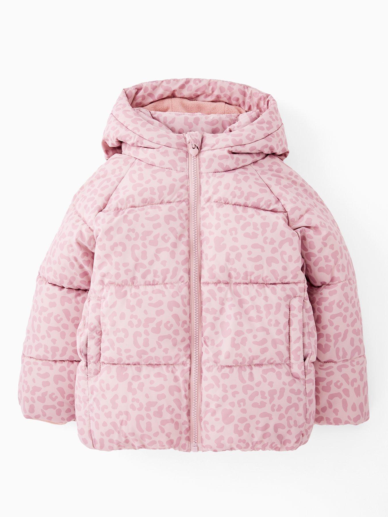 undefined Girls Padded Printed Coat - Pink
