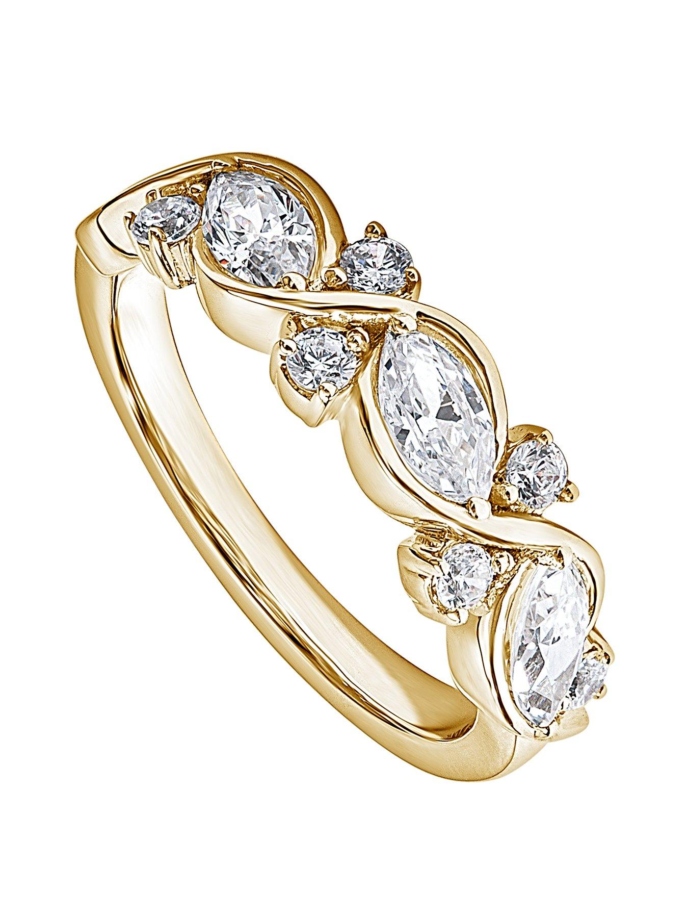 undefined Liv 9ct Yellow Gold 0.75ct tw Lab Grown Diamond Entwined Band Ring