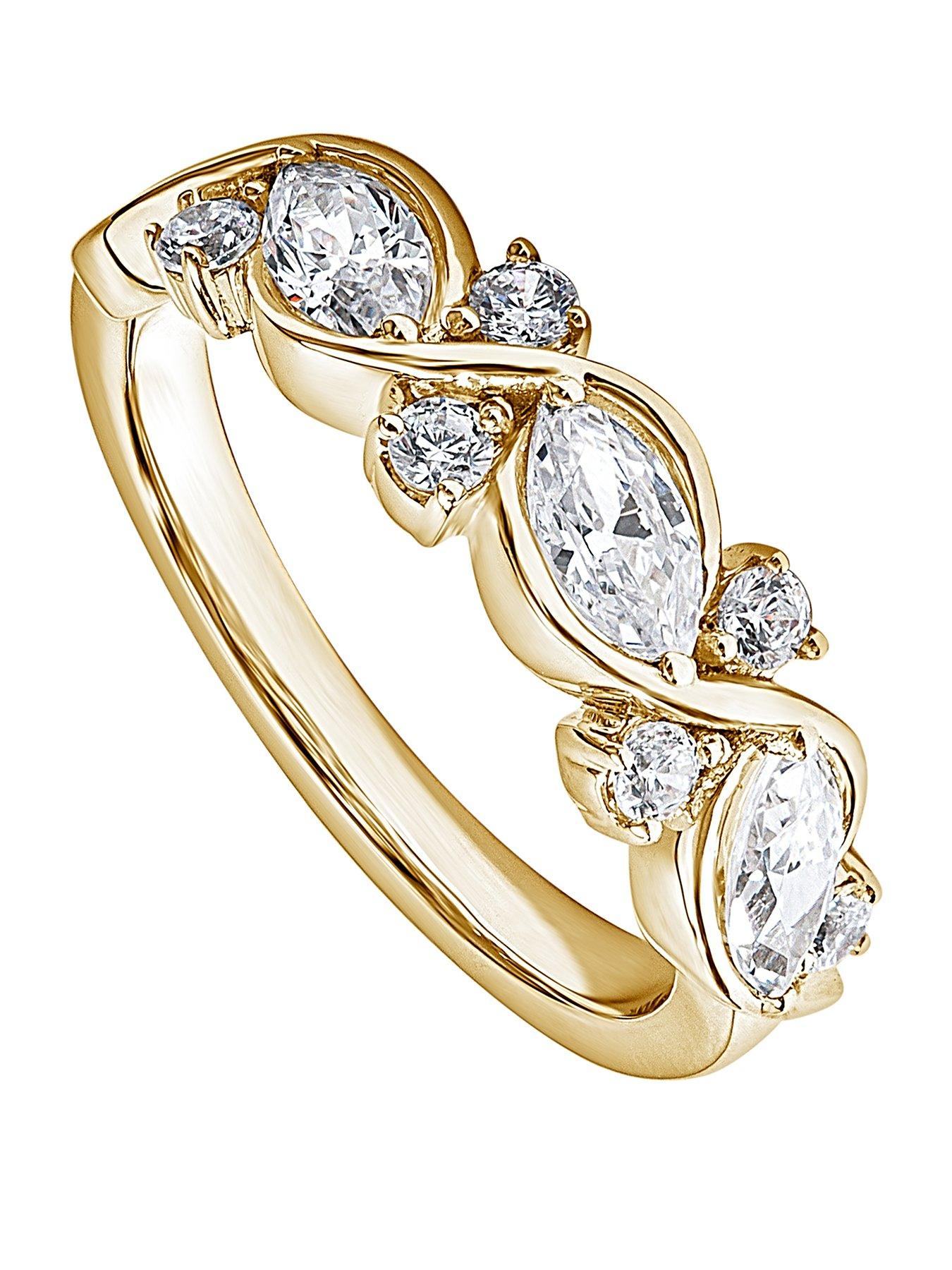 Created Brilliance Liv 9ct Yellow Gold 0.75ct tw Lab Grown Diamond Entwined Band Ring