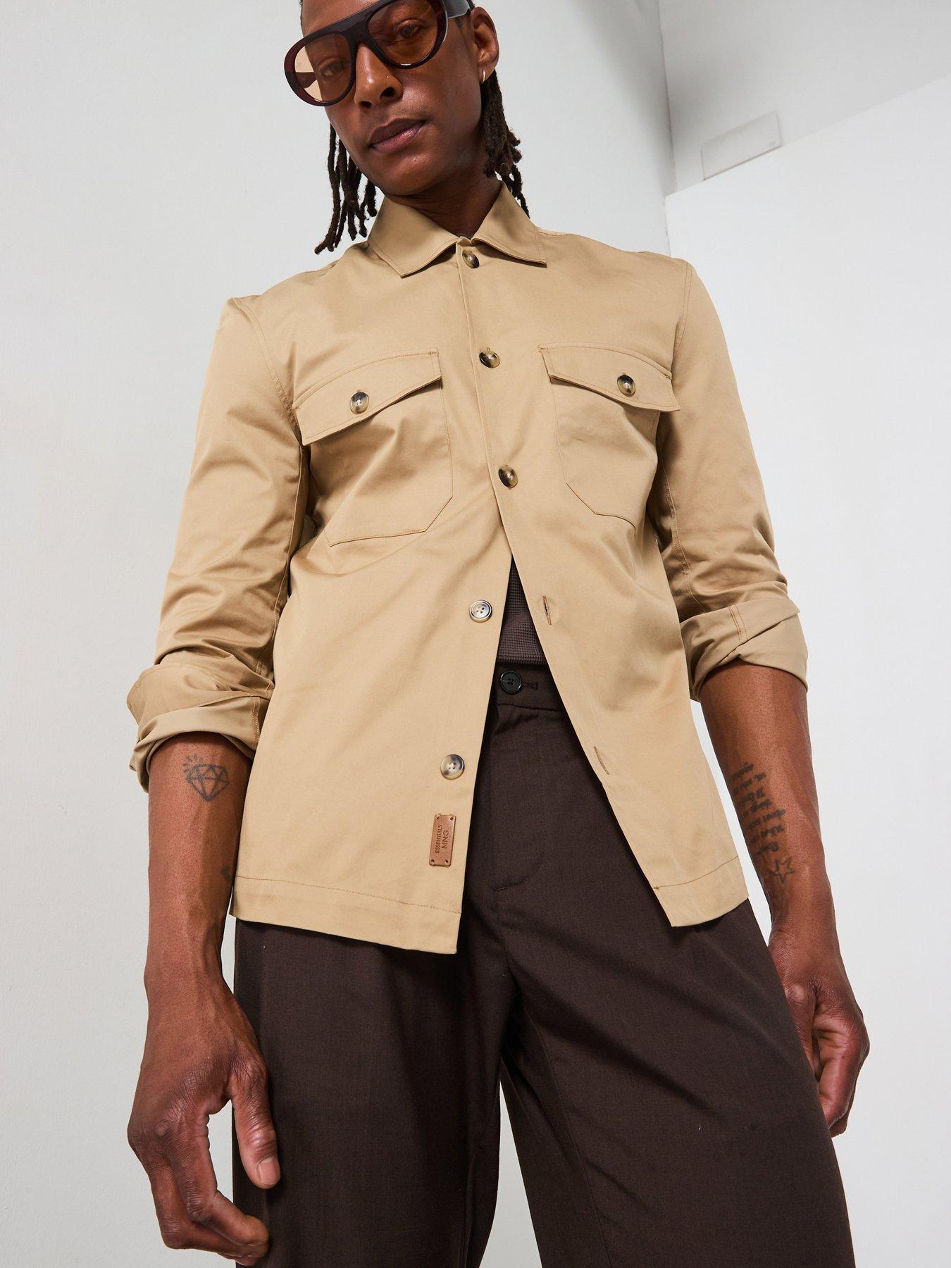 Image 4 of 6 of Mango Dublino Essentials Cotton Overshirt - Brown