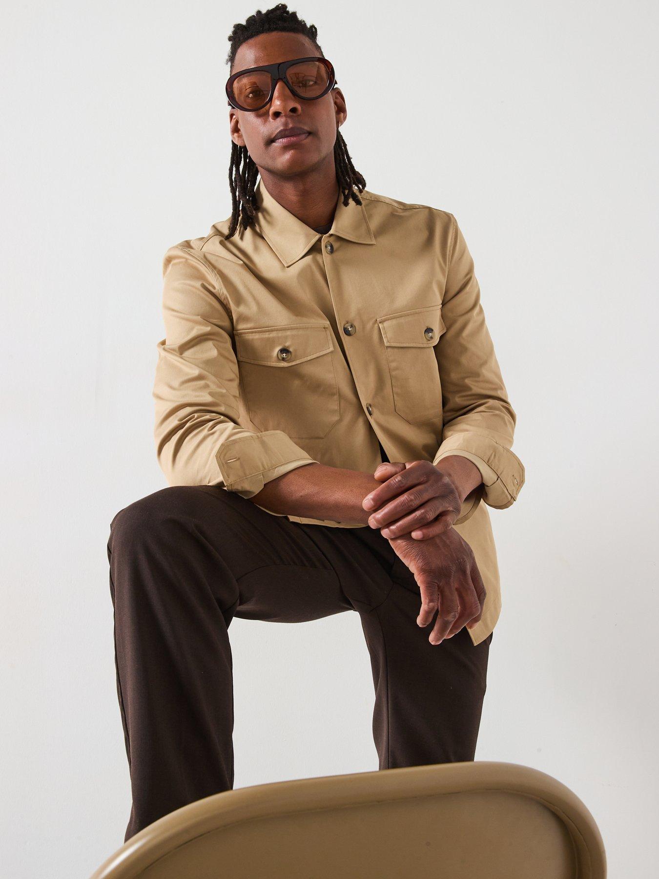 Image 5 of 6 of Mango Dublino Essentials Cotton Overshirt - Brown