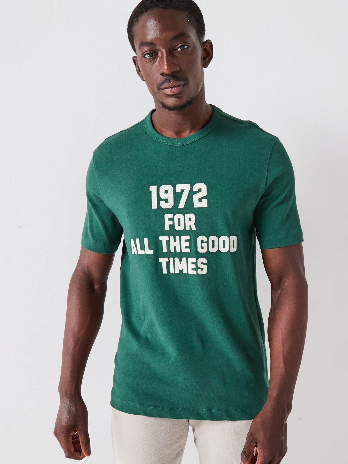 undefined Casual 1972 Heavyweight Short Sleeve Crew Neck T-Shirt - Dark Green