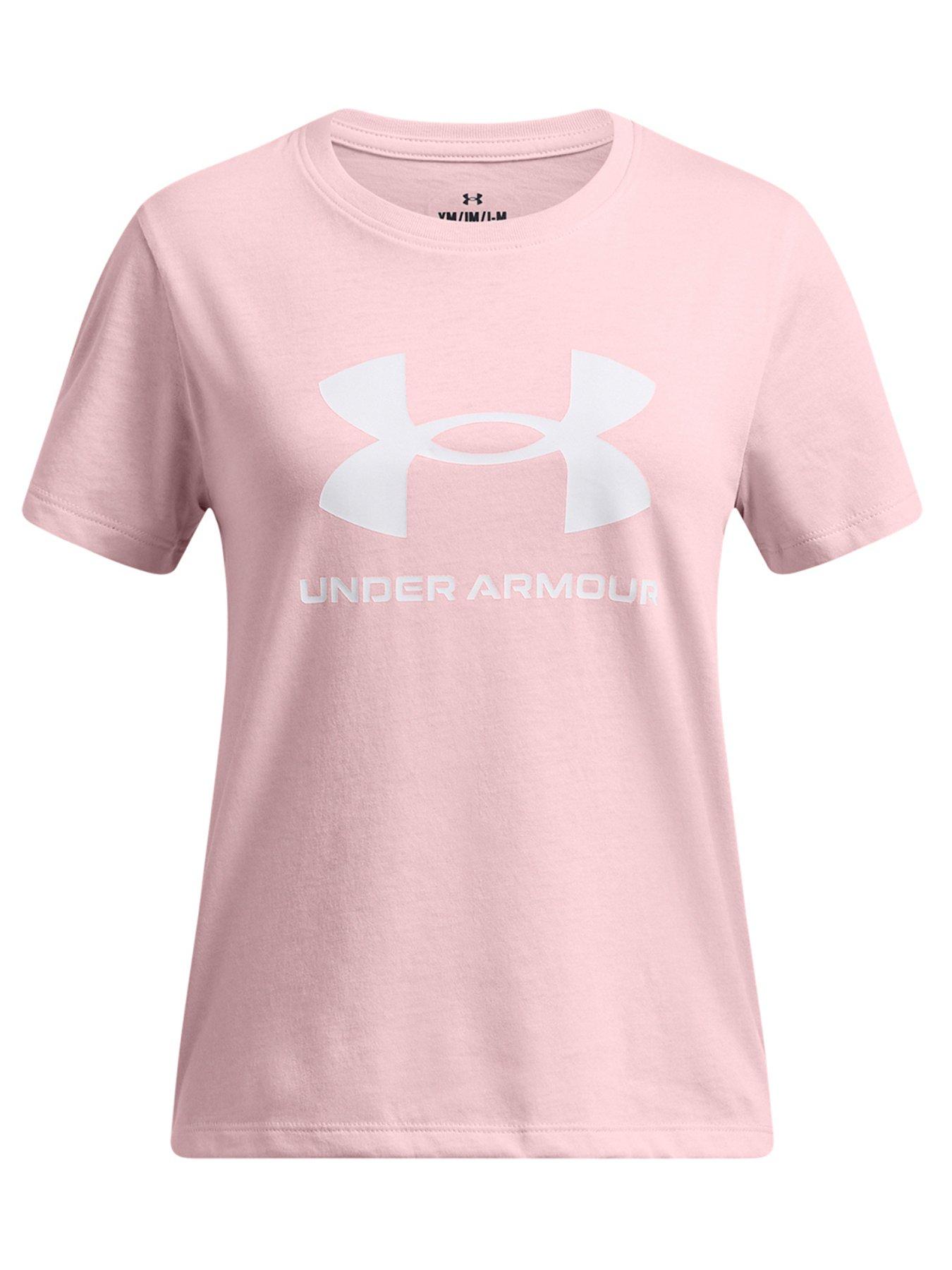 undefined Junior Girls Big Logo T-shirt - Pink/white