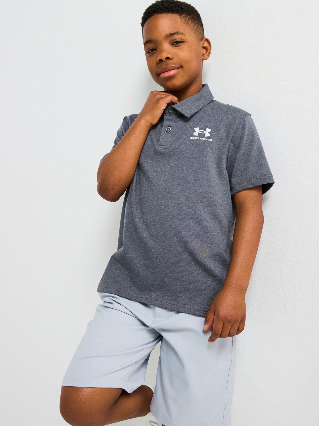 undefined Junior Boys Icon Polo Shirt - Grey