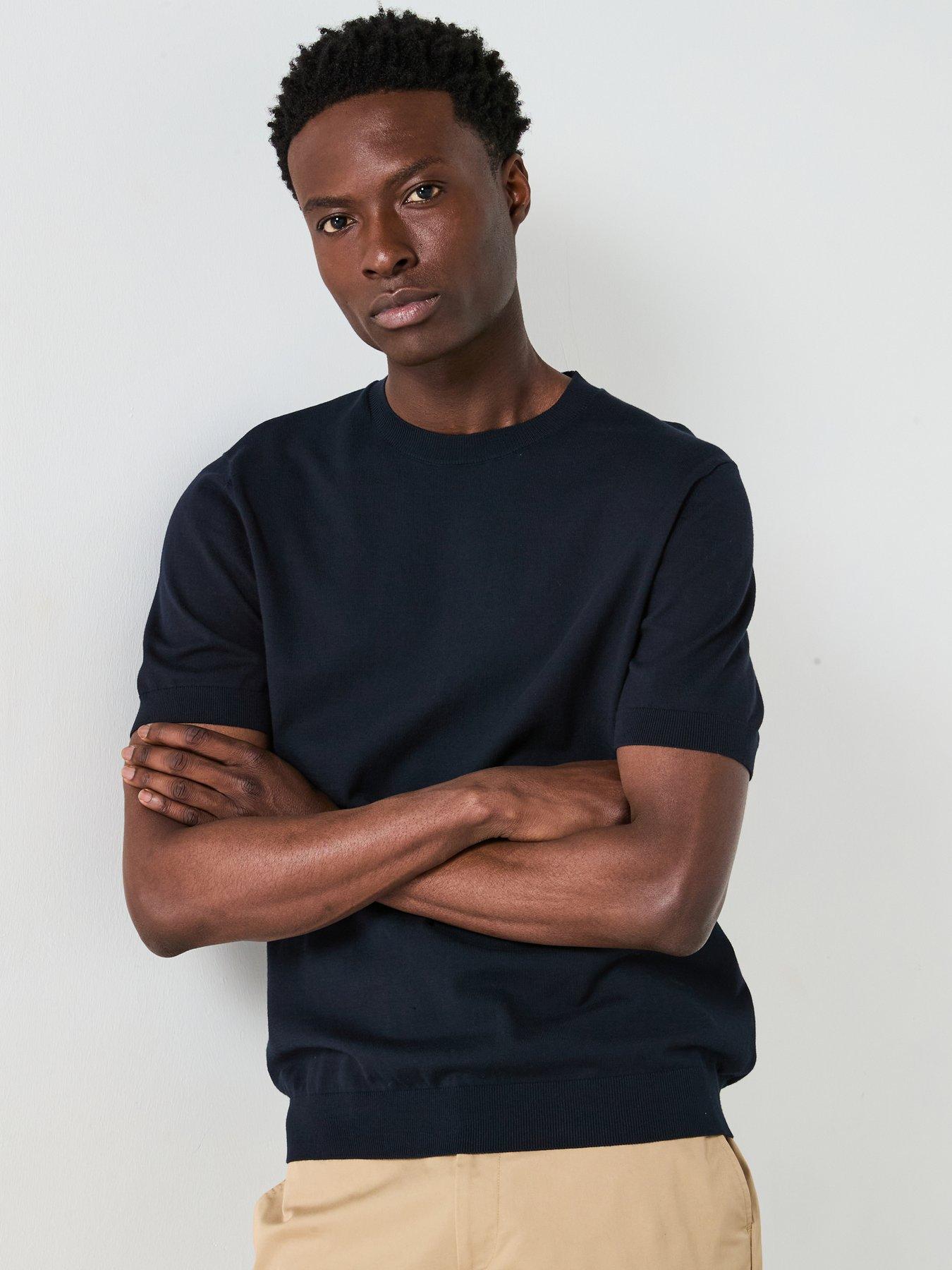 undefined Arraona Essentials Knitted Short Sleeve T-Shirt - Navy