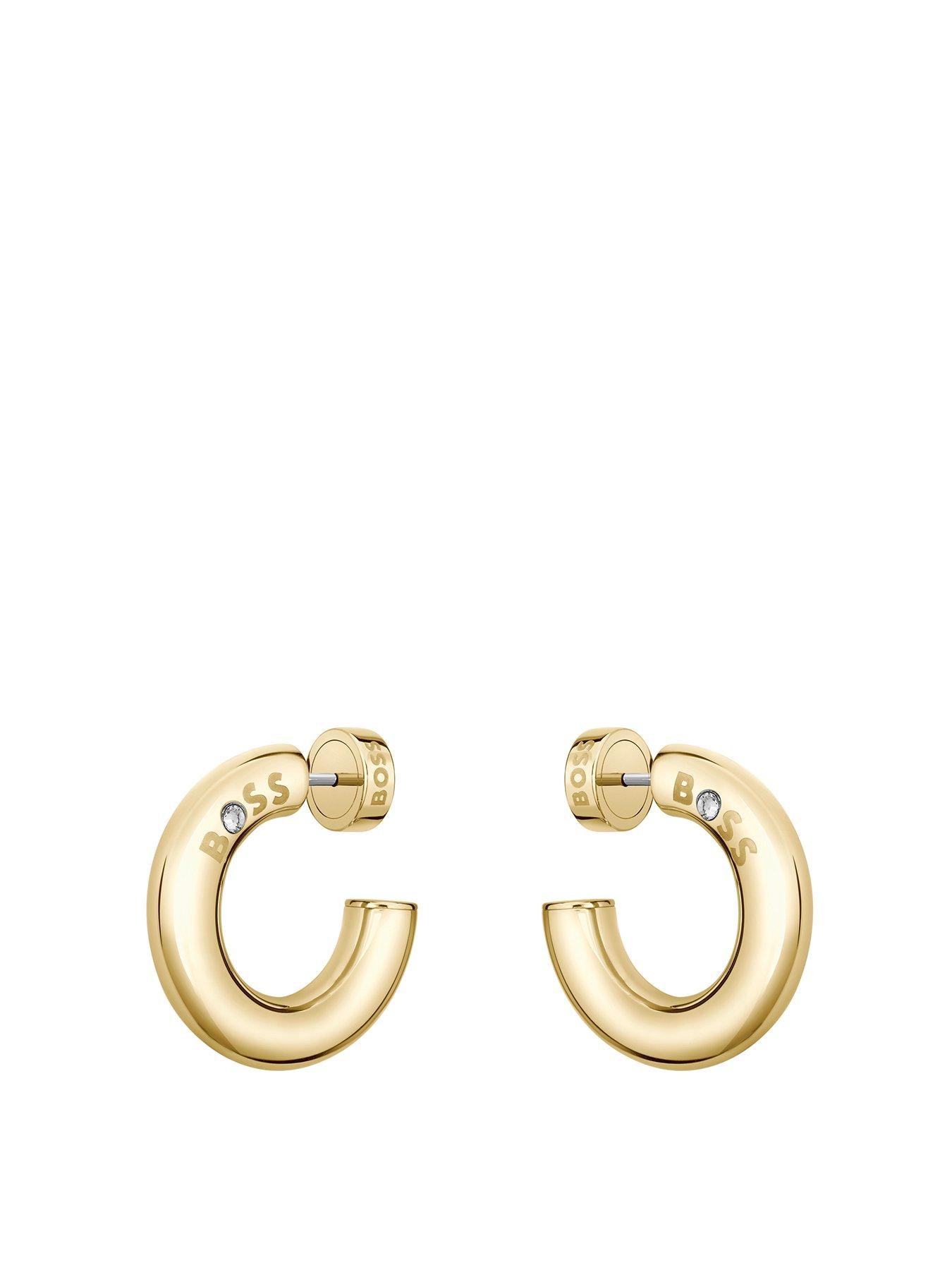Product photograph of Boss Live Ladies Earrings Gold from very.co.uk