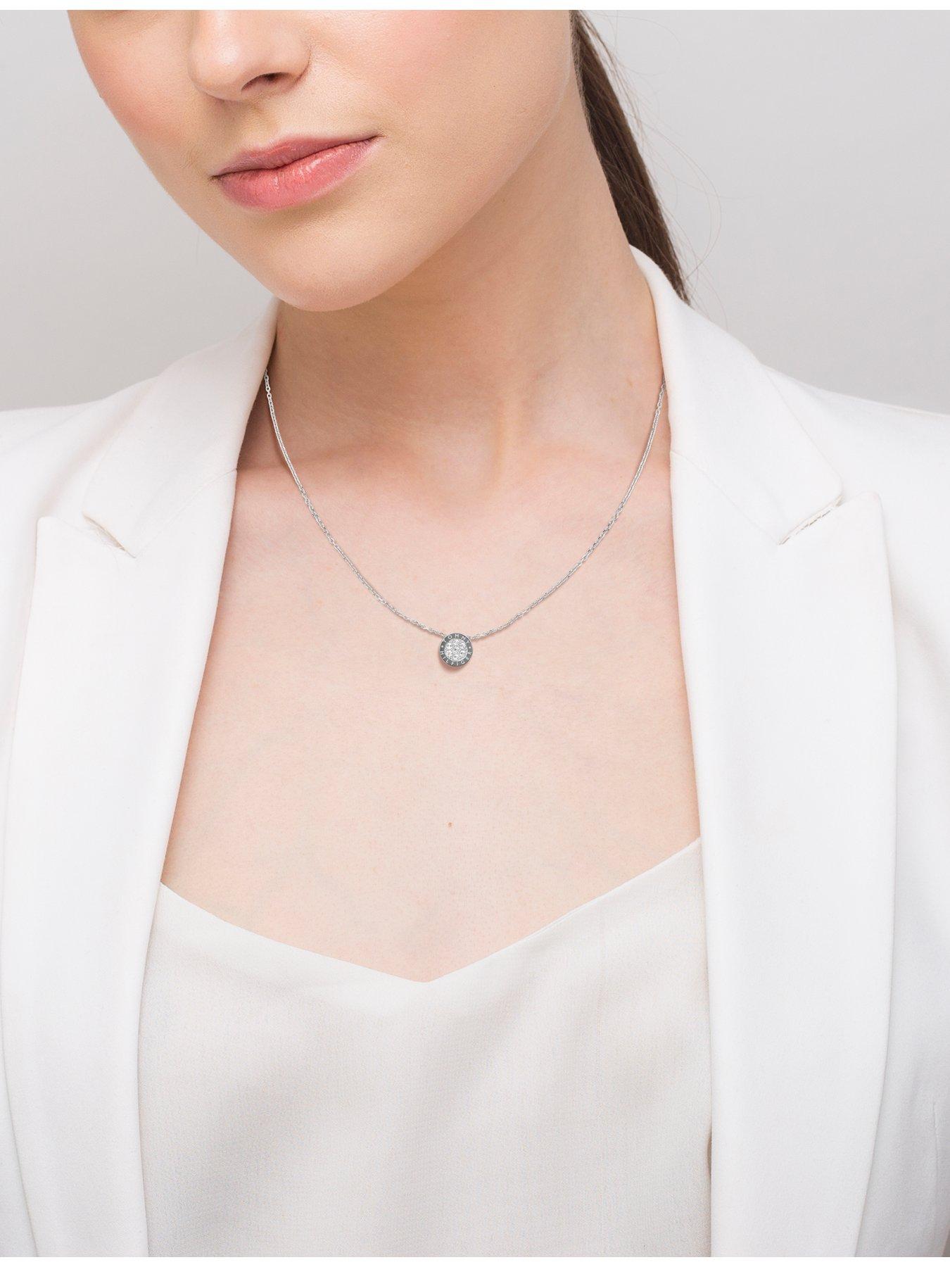 Image 3 of 4 of Tommy Hilfiger Crystal Ladies Necklace Silver